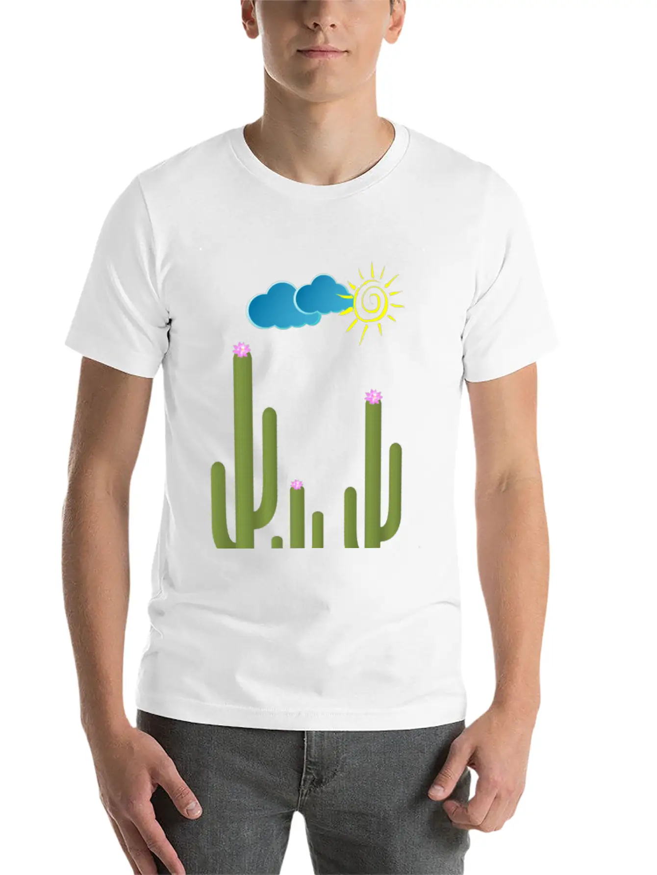 A Cactus Summer Basic Graphic T-Shirt – Daily Comfort In Soft Cotton