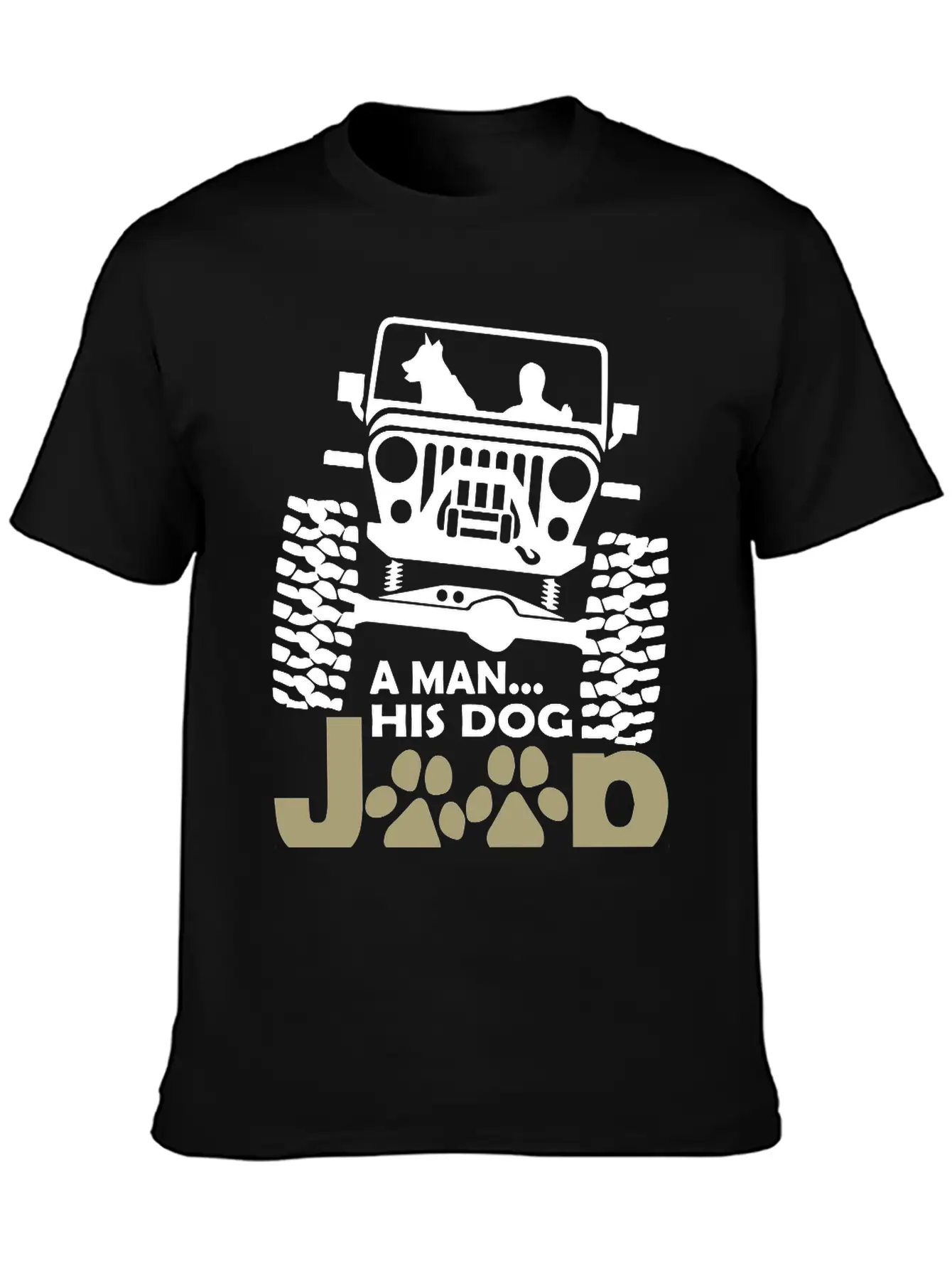 A Man His Dog Jeep Shirt Gift Basic Graphic T-Shirt – Daily Comfort In Soft Cotton