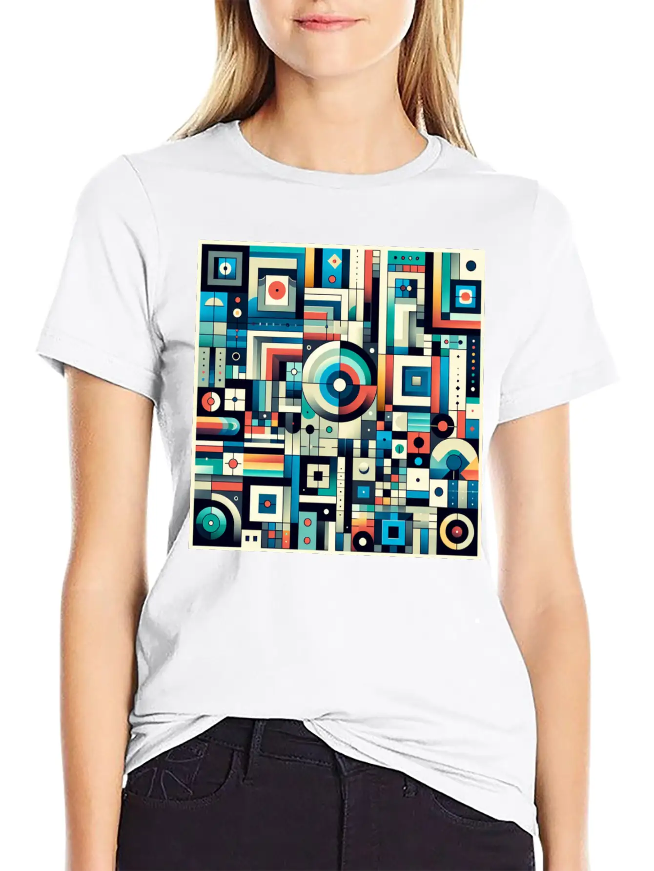 Abstract Geometric Stylish Everyday T-Shirt – Unisex Basic Cotton Tee