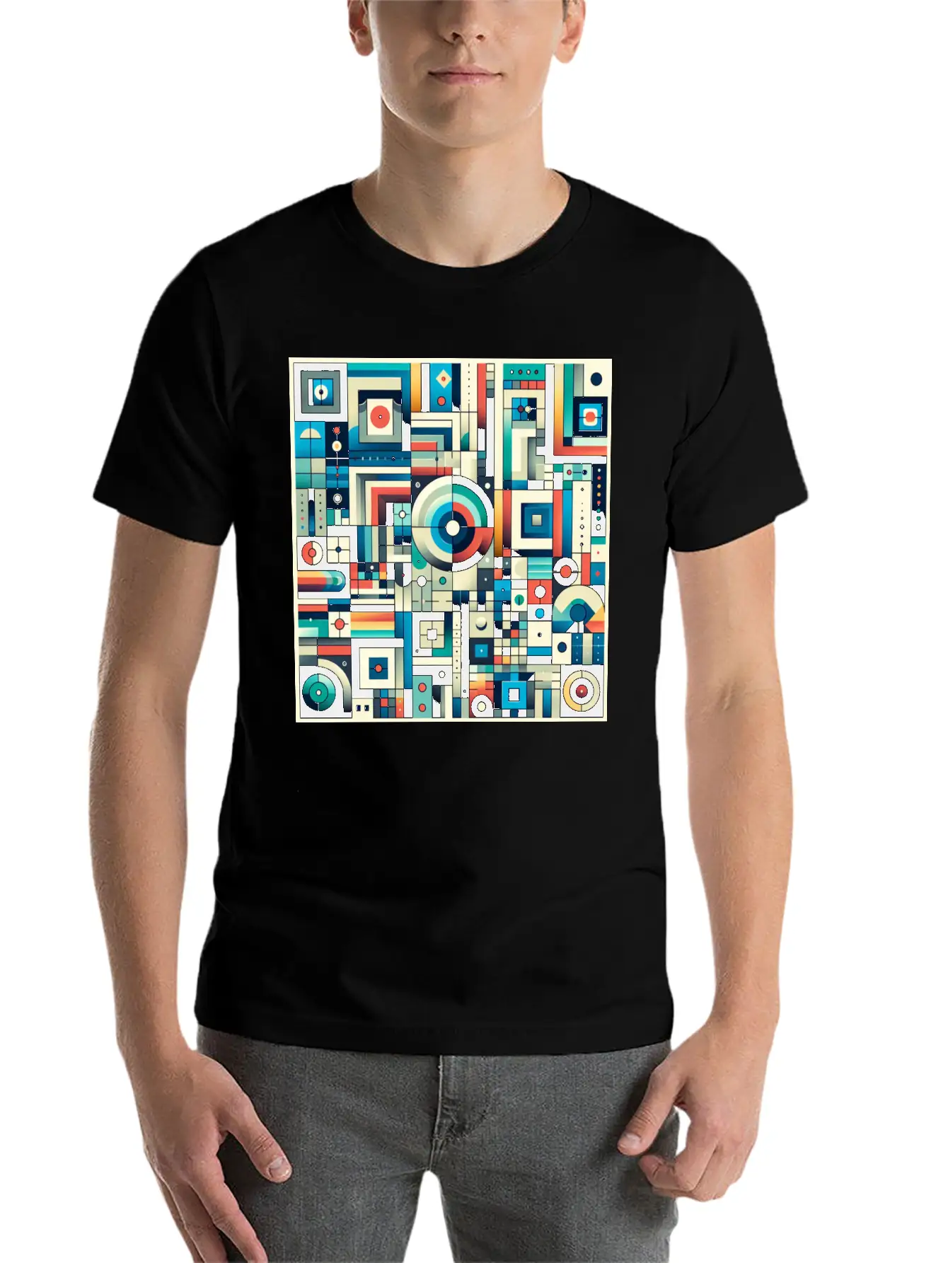 Abstract Geometric Stylish Everyday T-Shirt – Unisex Basic Cotton Tee