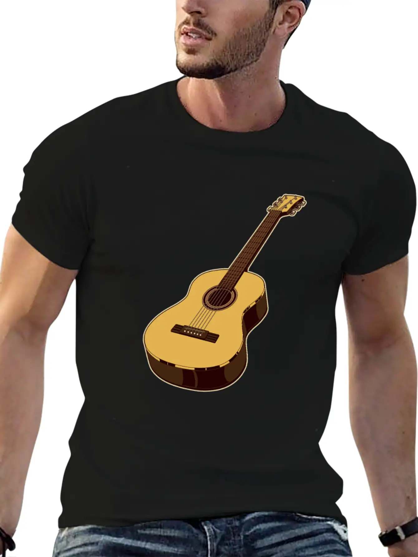 Acoustic Guitar Basic Graphic T-Shirt – Daily Comfort In Soft Cotton