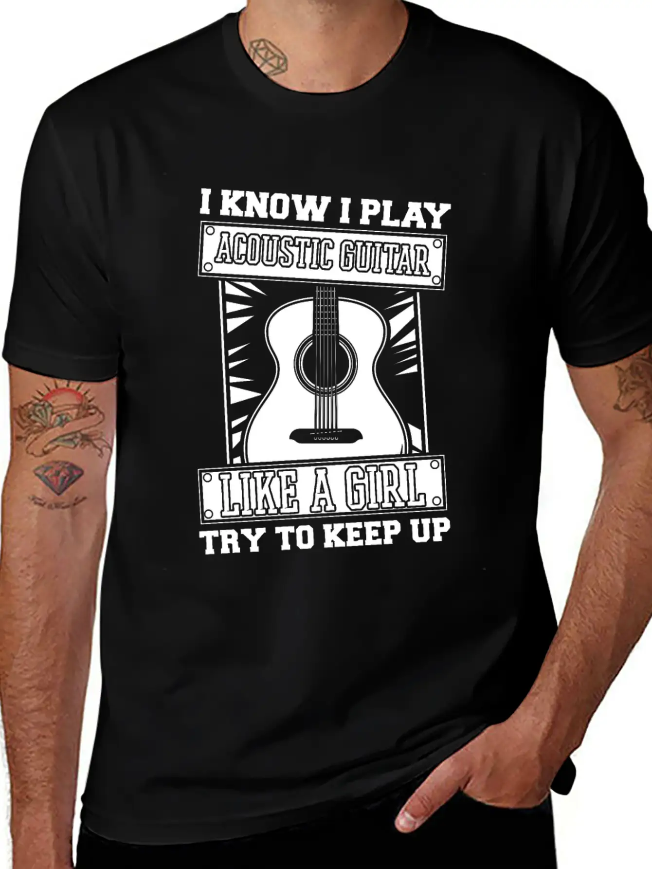 Acoustic Guitar Girl Classic Cotton Tee – Unisex Comfort For Any Season