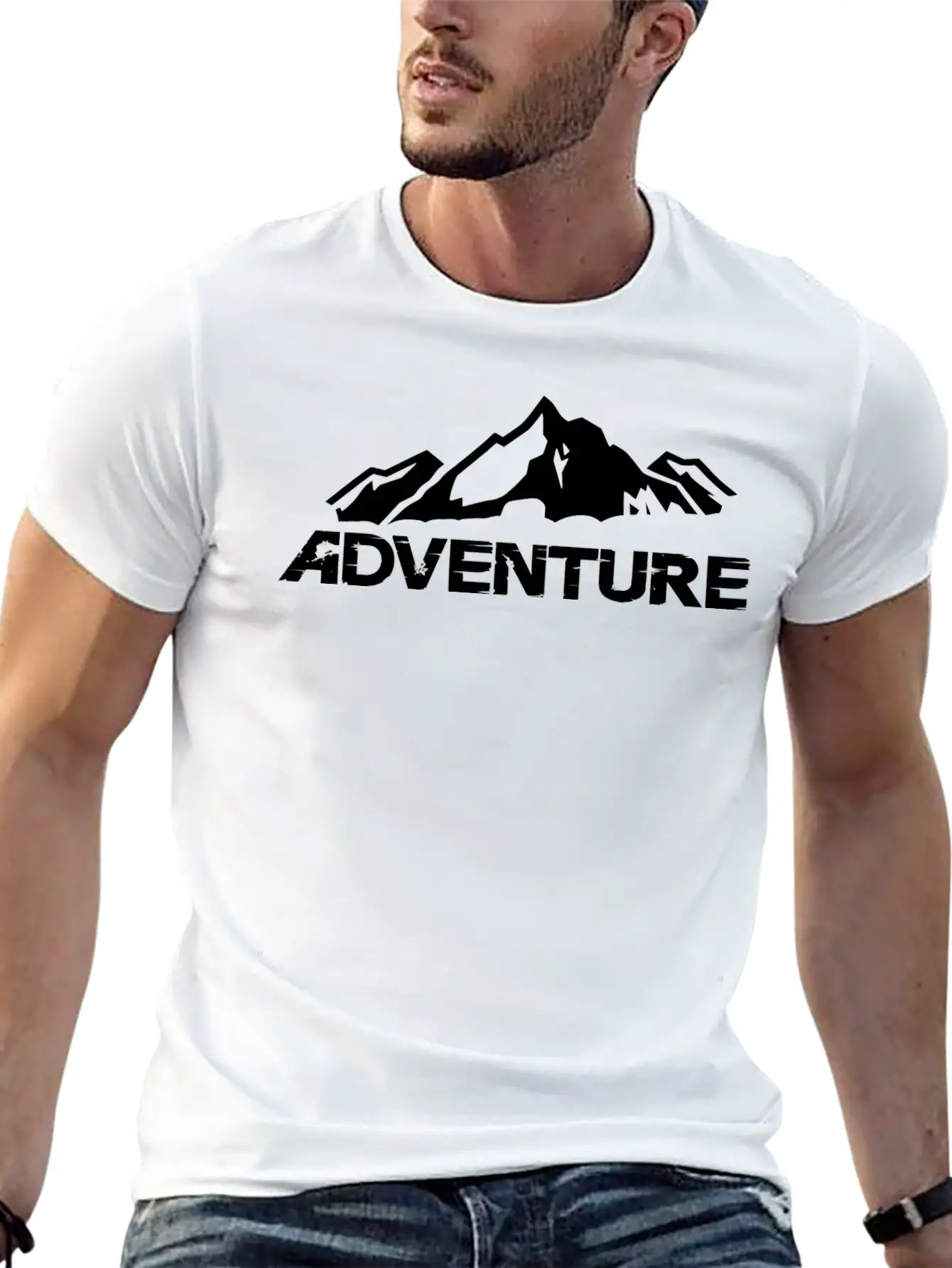 Adventure Mountain / Mountain Black Basic Graphic T-Shirt – Daily Comfort In Soft Cotton