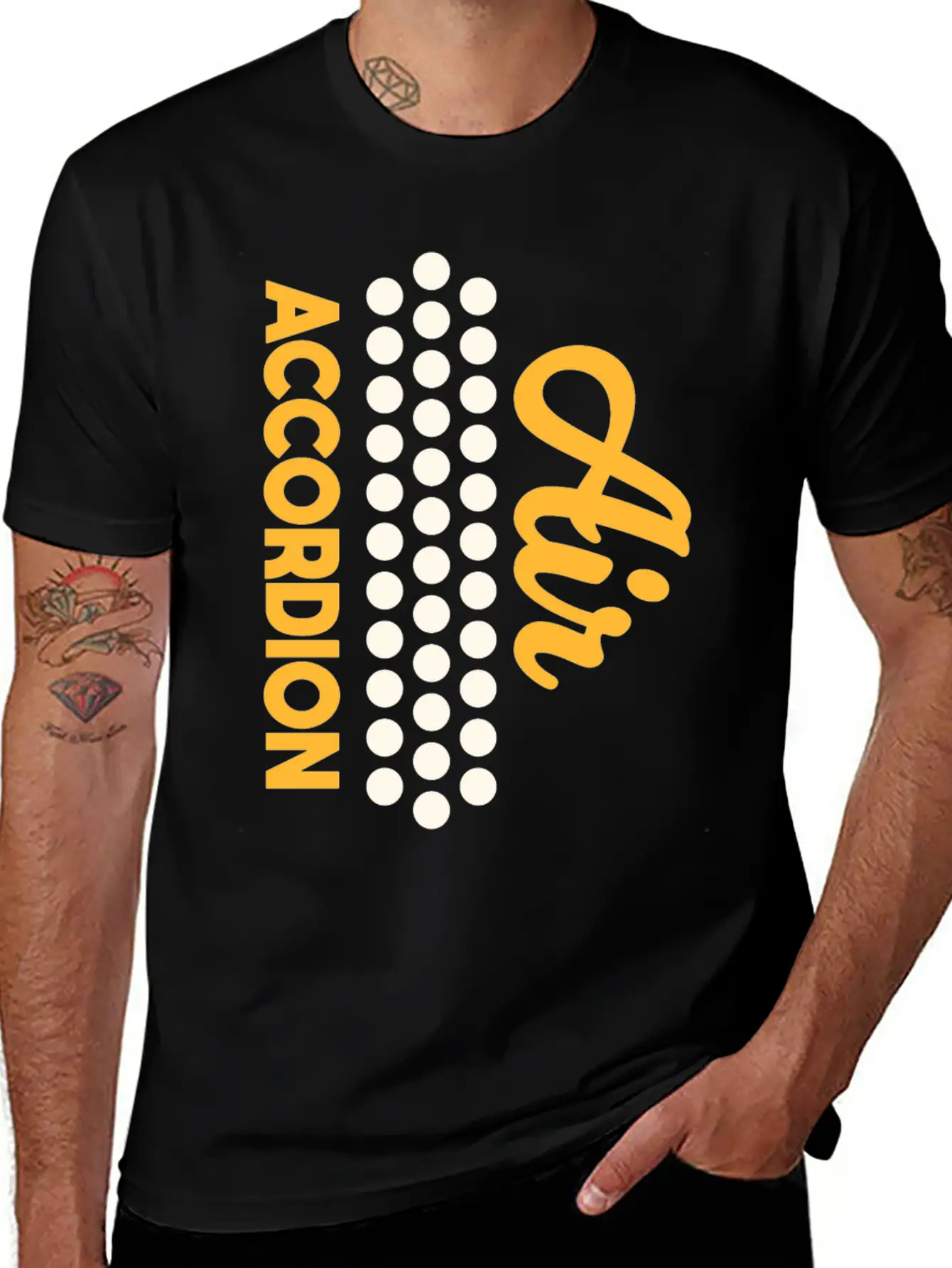 Air Accordion, Musician, Playing Accordion Basic Graphic T-Shirt – Daily Comfort In Soft Cotton