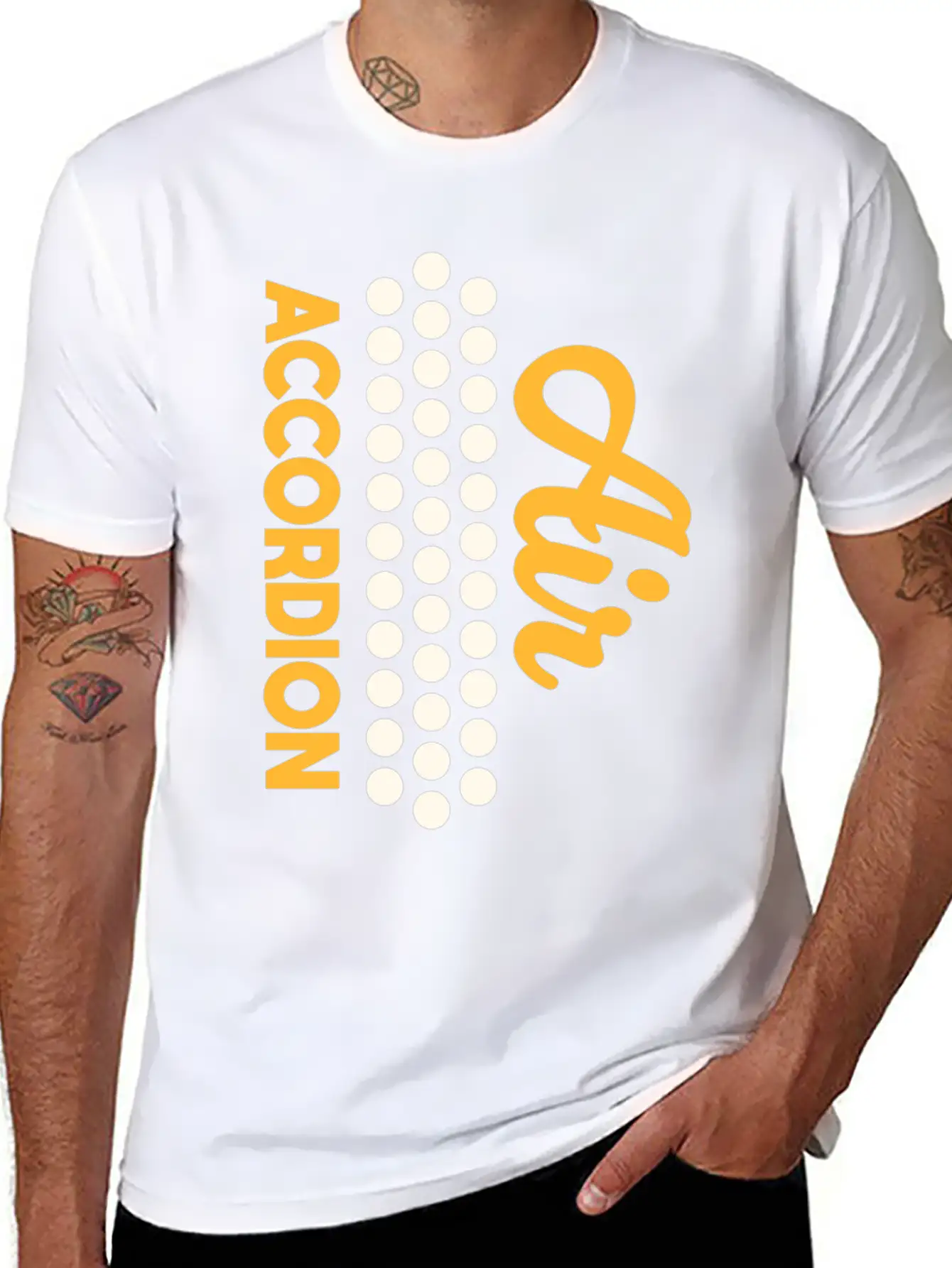 Air Accordion, Musician, Playing Accordion Basic Graphic T-Shirt – Daily Comfort In Soft Cotton