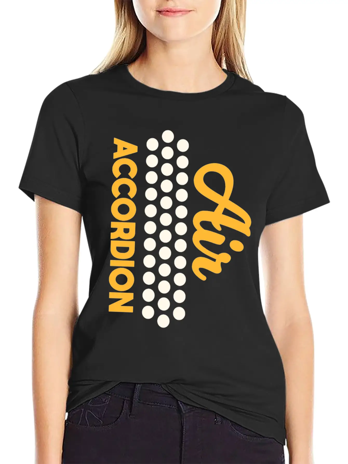 Air Accordion, Musician, Playing Accordion Basic Graphic T-Shirt – Daily Comfort In Soft Cotton