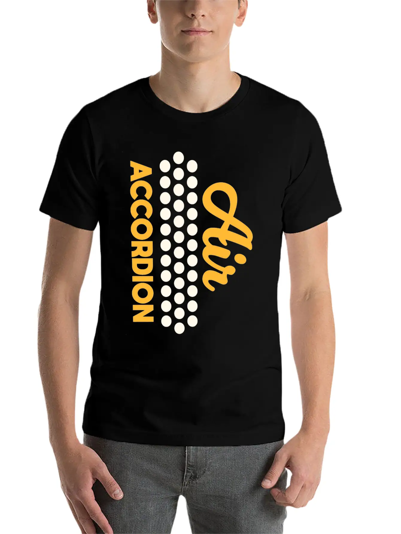 Air Accordion, Musician, Playing Accordion Basic Graphic T-Shirt – Daily Comfort In Soft Cotton