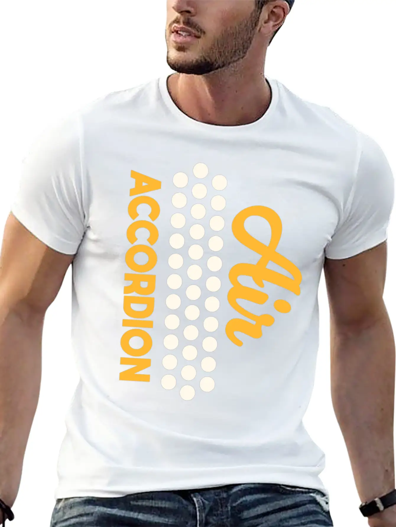 Air Accordion, Musician, Playing Accordion Basic Graphic T-Shirt – Daily Comfort In Soft Cotton