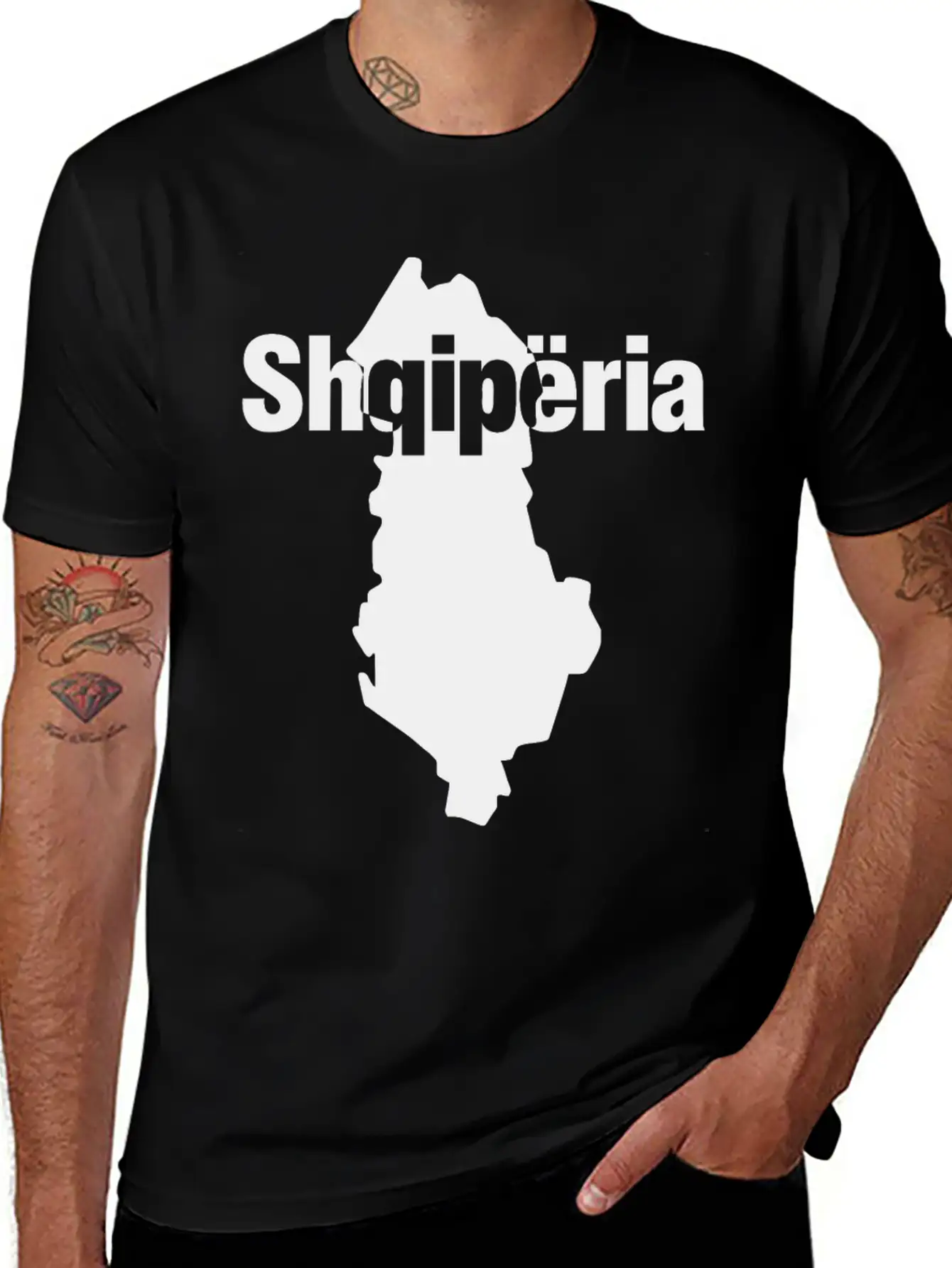 Albania Country Map Stylish Everyday T-Shirt – Unisex Basic Cotton Tee