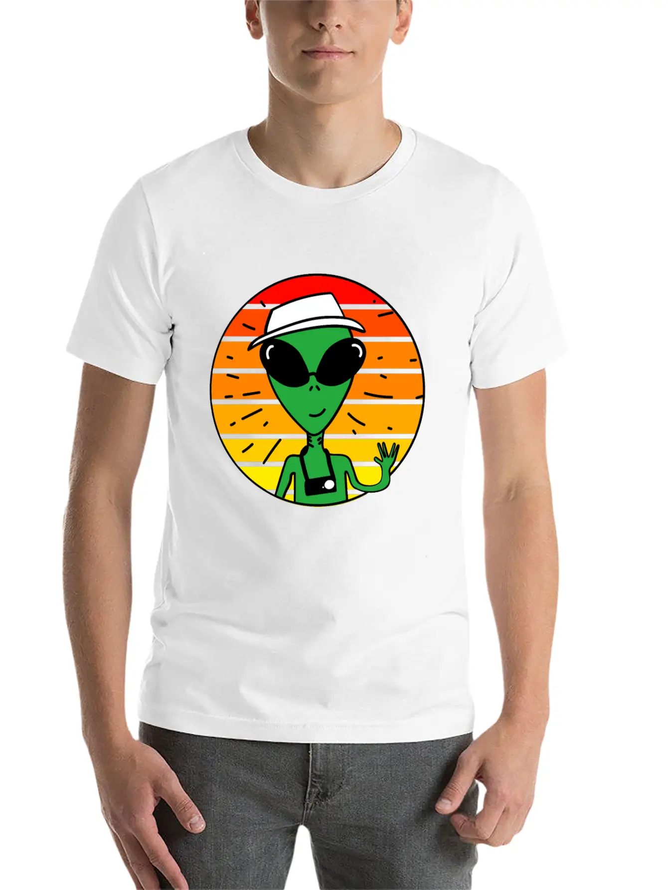 Alien Sunset Stylish Everyday T-Shirt – Unisex Basic Cotton Tee