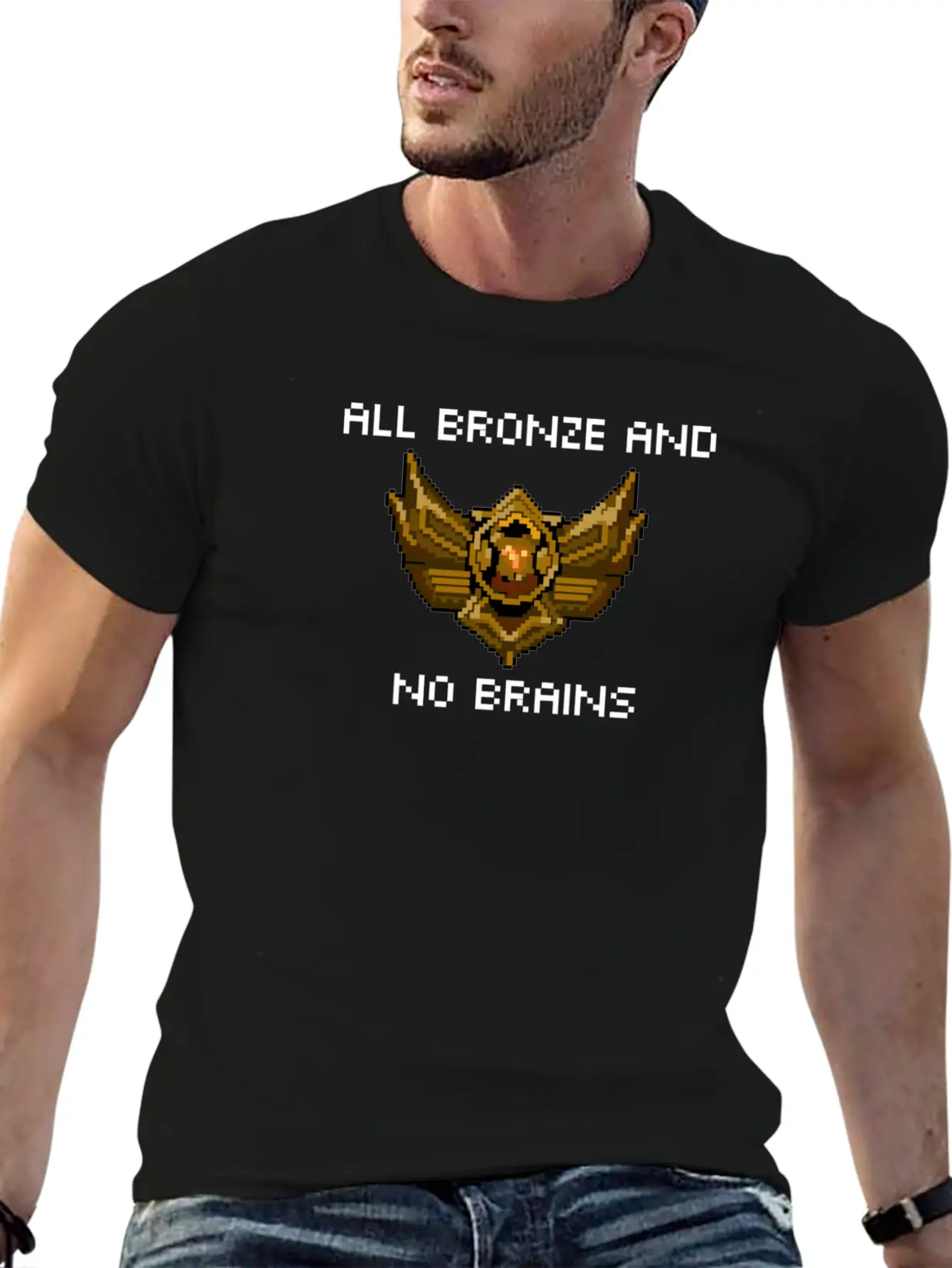 All Bronze And No Brains T-Shirt Basic Graphic T-Shirt – Daily Comfort In Soft Cotton