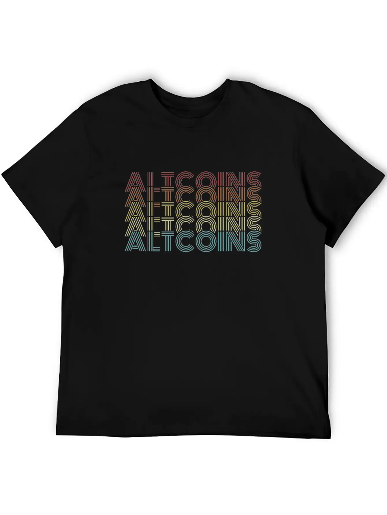 Altcoins Retro Text Blockchains Wallet Crypto Stylish Everyday T-Shirt – Unisex Basic Cotton Tee