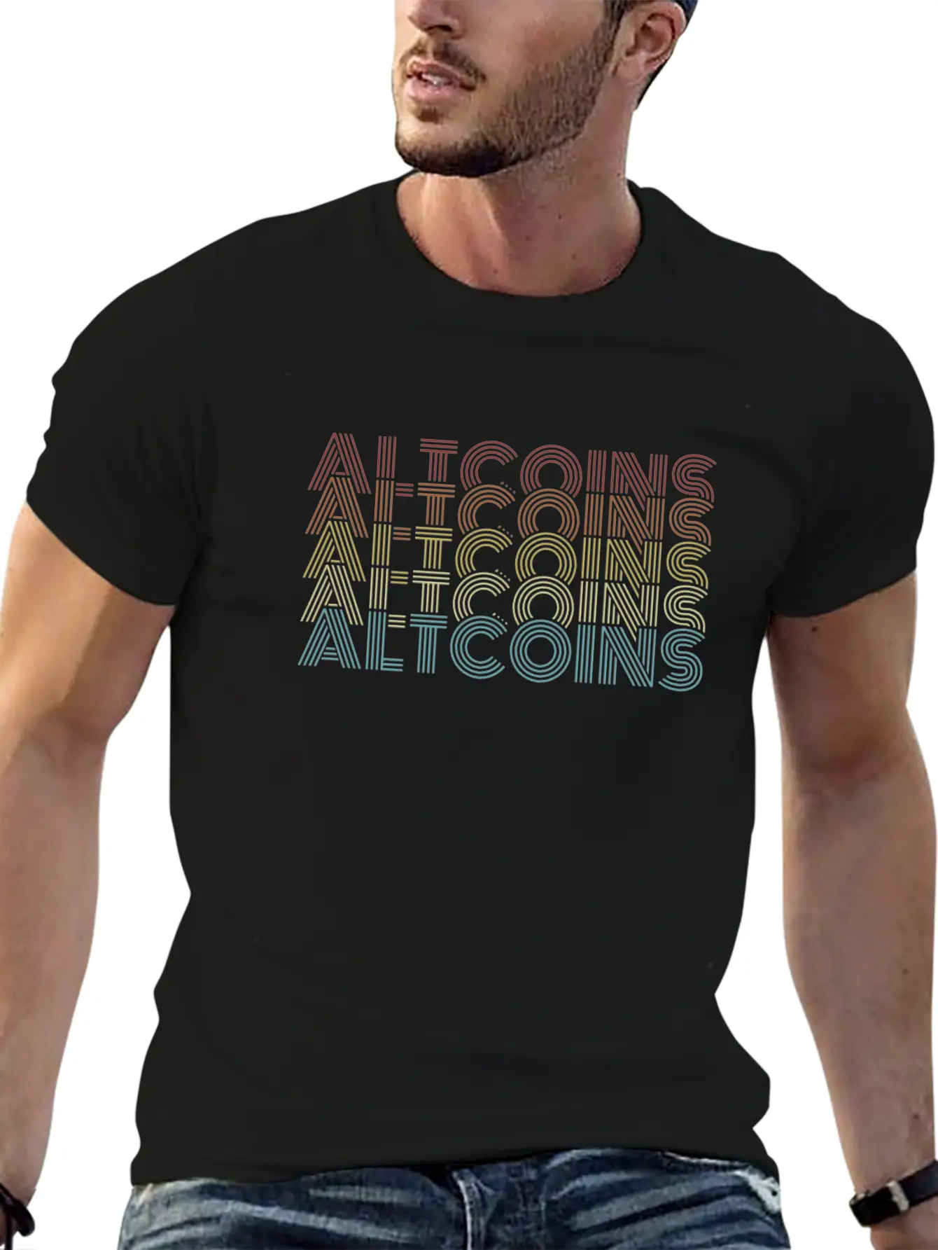 Altcoins Retro Text Blockchains Wallet Crypto Stylish Everyday T-Shirt – Unisex Basic Cotton Tee