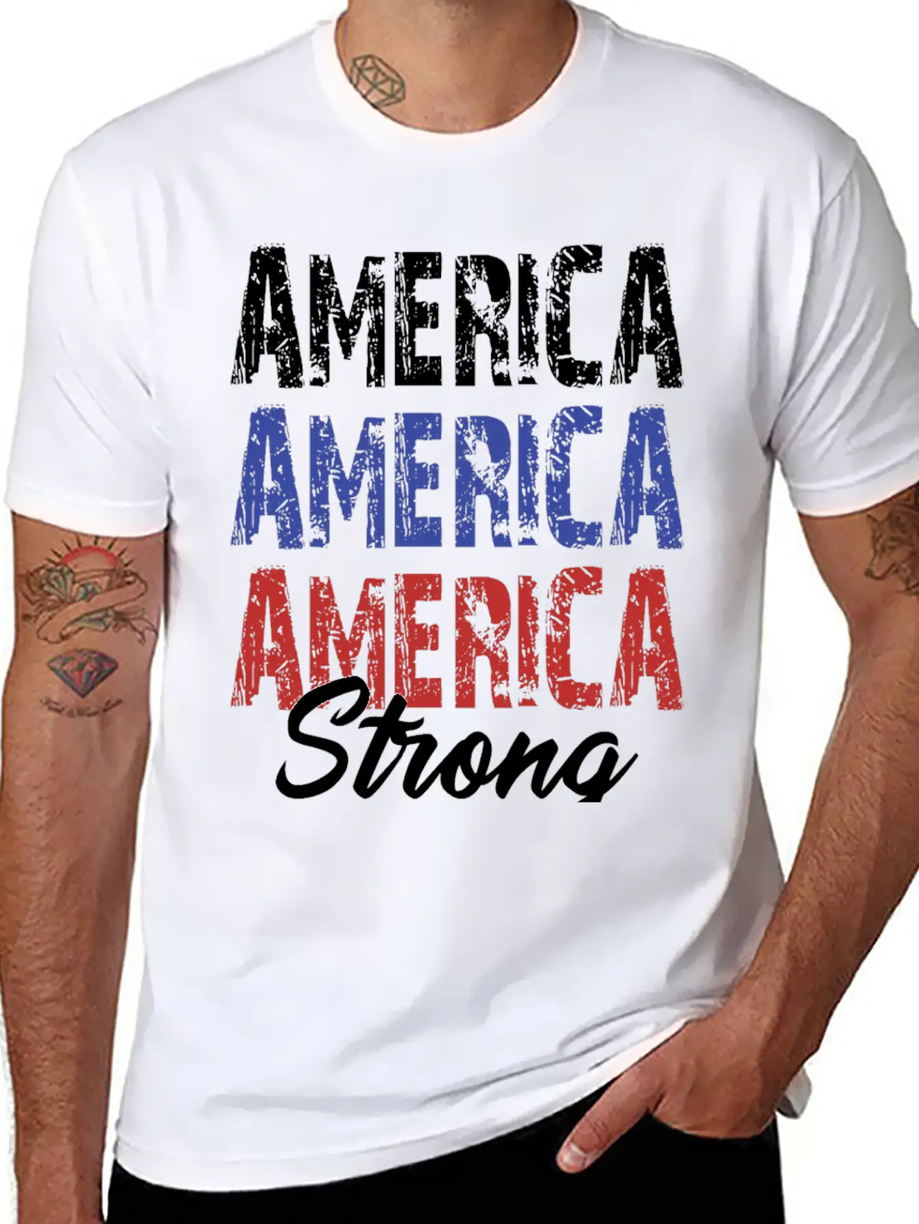 America Strong Stylish Everyday T-Shirt – Unisex Basic Cotton Tee
