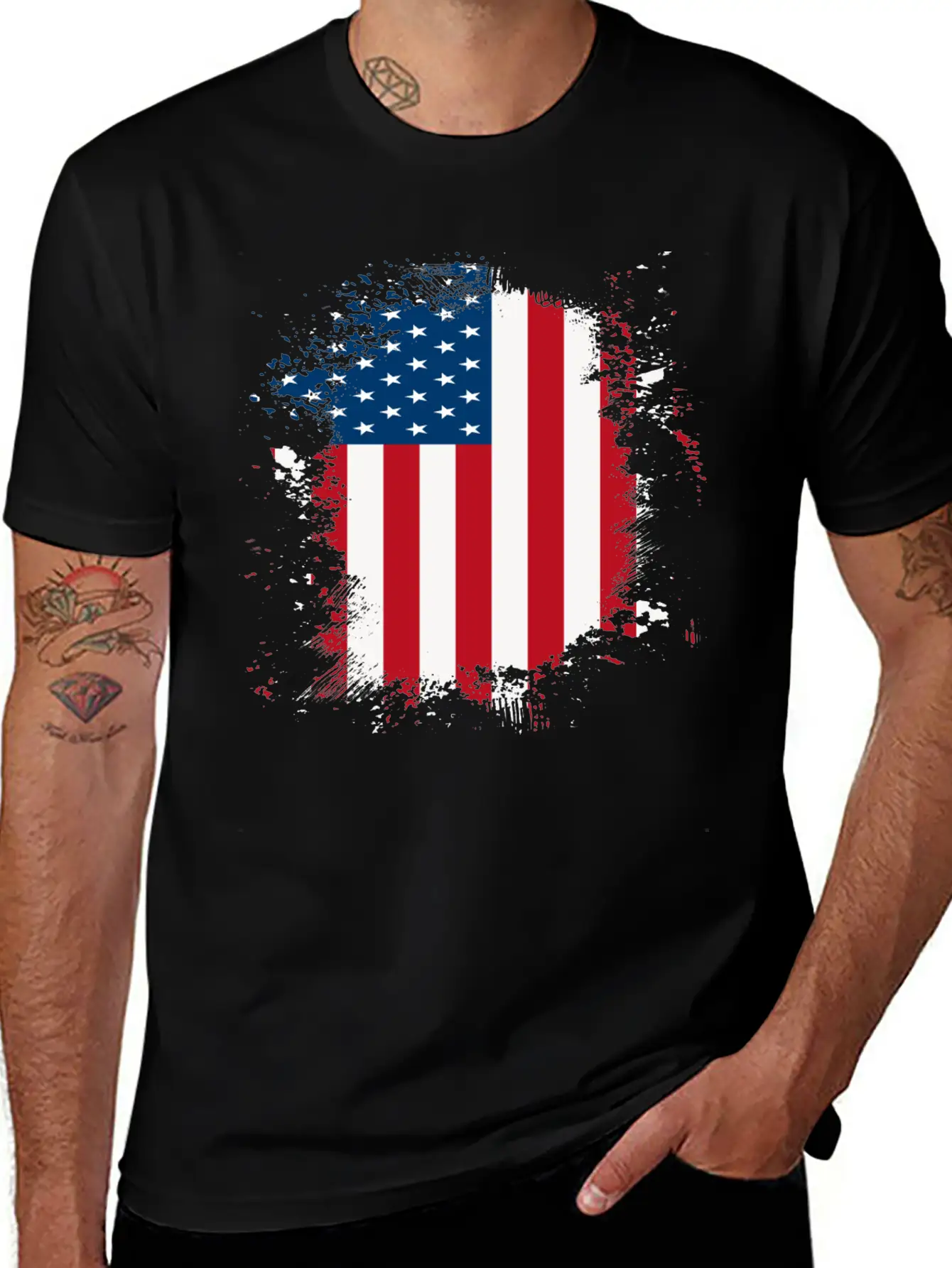 American Flag Distressed Stylish Everyday T-Shirt – Unisex Basic Cotton Tee