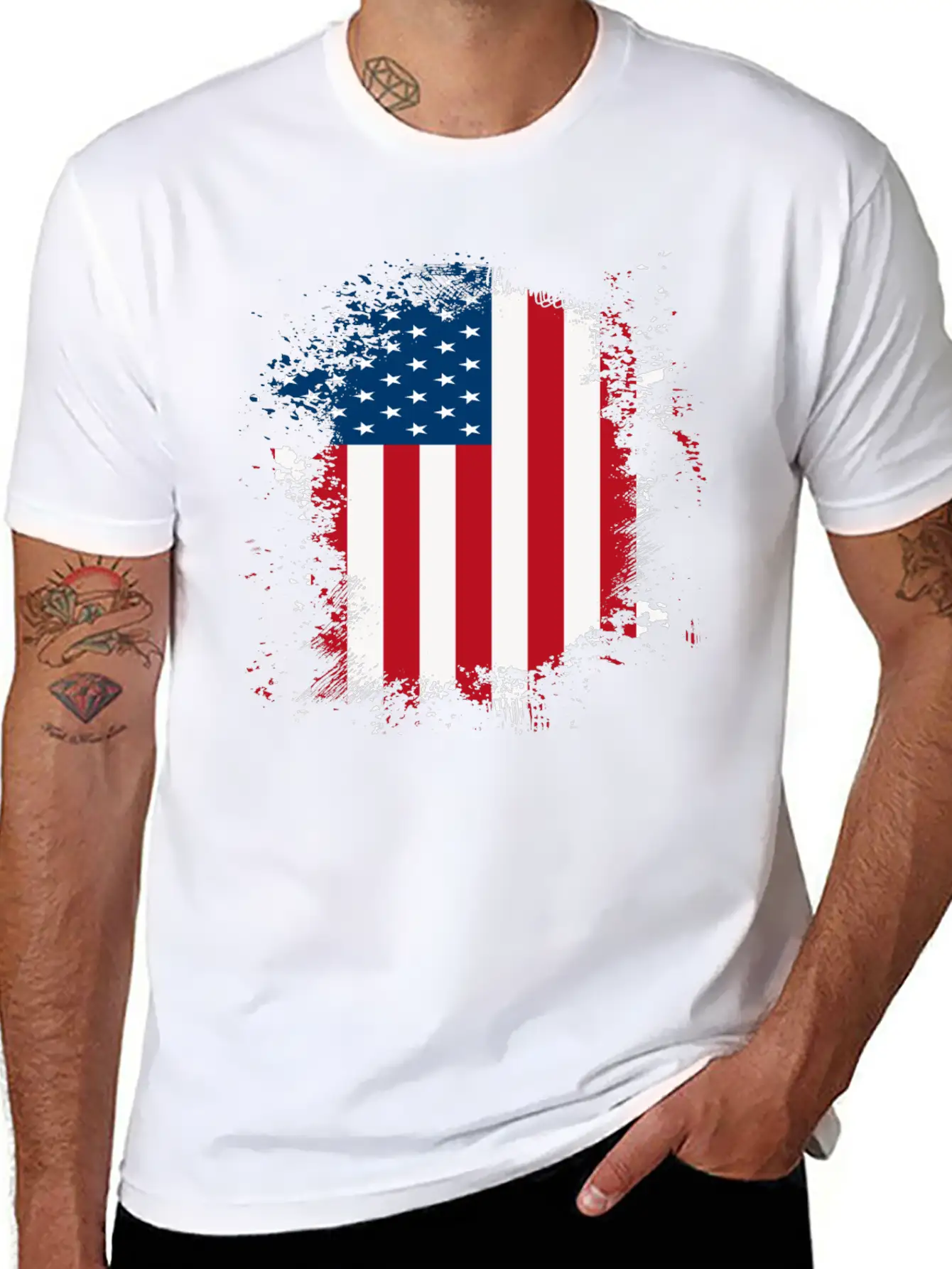 American Flag Distressed Stylish Everyday T-Shirt – Unisex Basic Cotton Tee