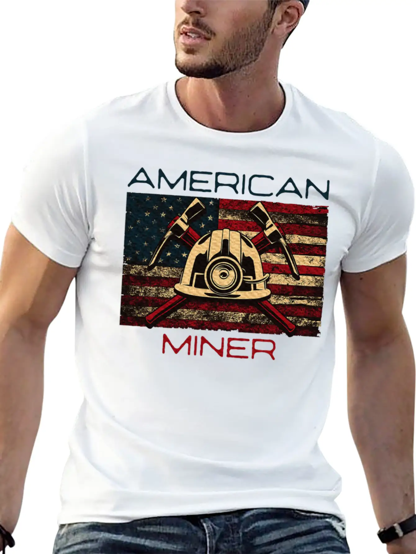 American Miner Patriot Gold Mining Stylish Everyday T-Shirt – Unisex Basic Cotton Tee