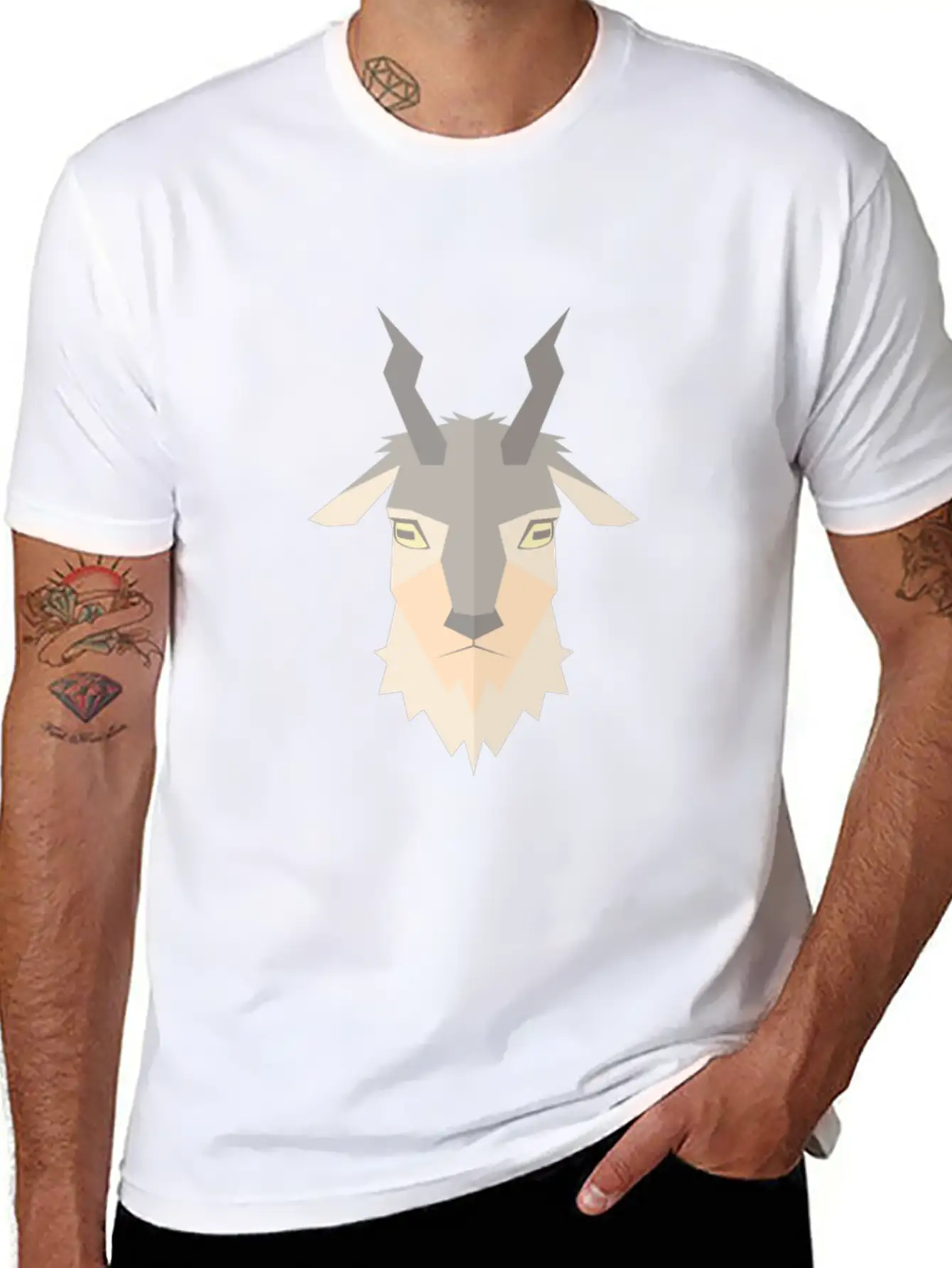 Animal Goat Shadow Stylish Everyday T-Shirt – Unisex Basic Cotton Tee