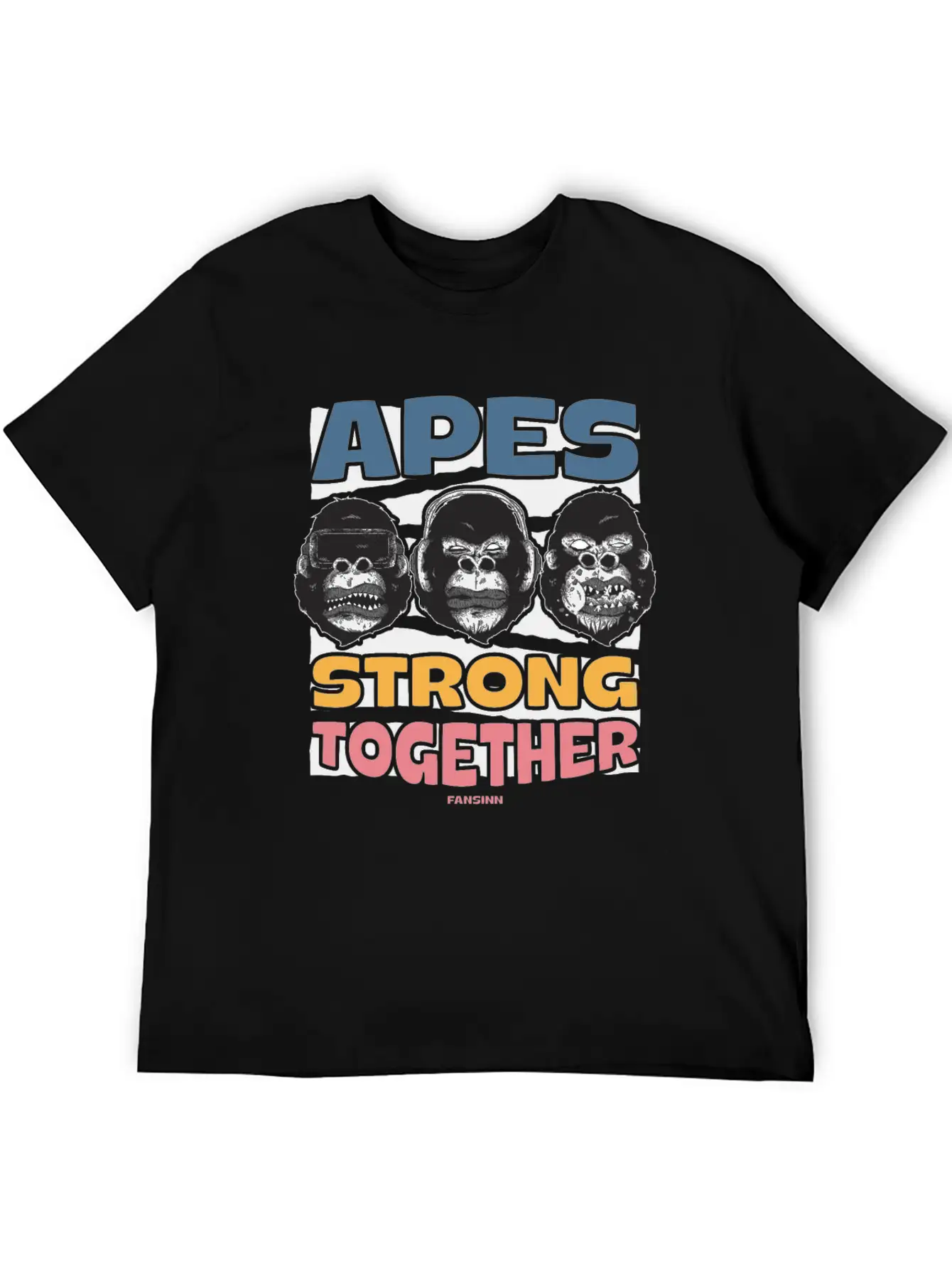 Apes Strong Together Lightweight Cotton T-Shirt – Daily Comfort Graphic Shirt