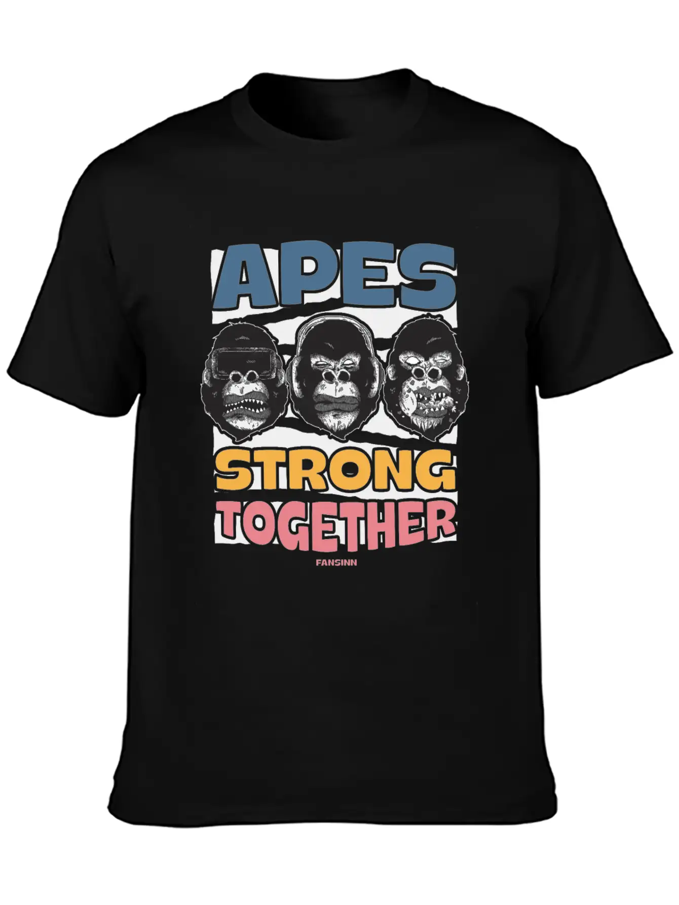 Apes Strong Together Lightweight Cotton T-Shirt – Daily Comfort Graphic Shirt