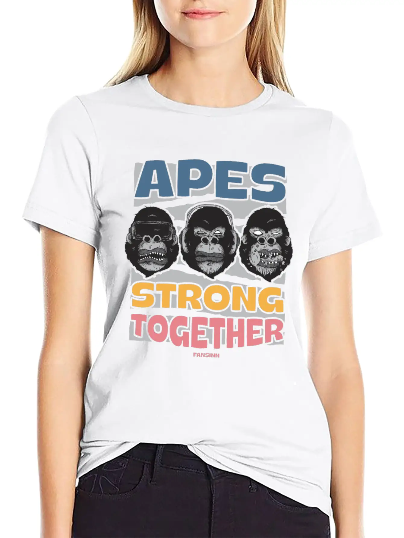 Apes Strong Together Lightweight Cotton T-Shirt – Daily Comfort Graphic Shirt