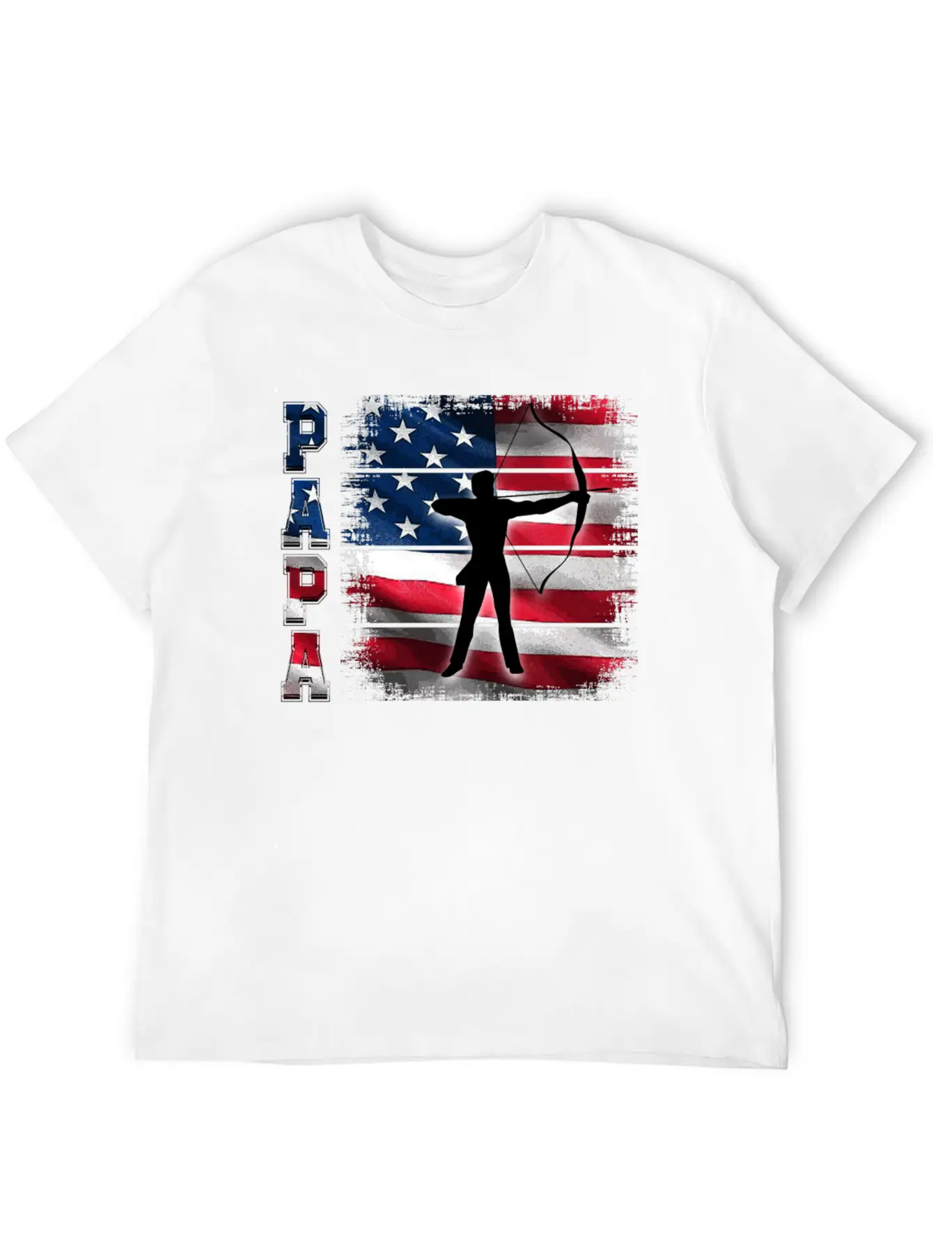 Archery Papa American Flag Stylish Everyday T-Shirt – Unisex Basic Cotton Tee