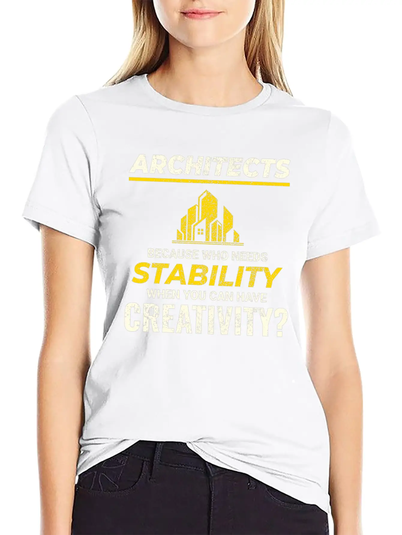 🏰 Architects: Embrace Creativity Over Stability! Stylish Everyday T-Shirt – Unisex Basic Cotton Tee