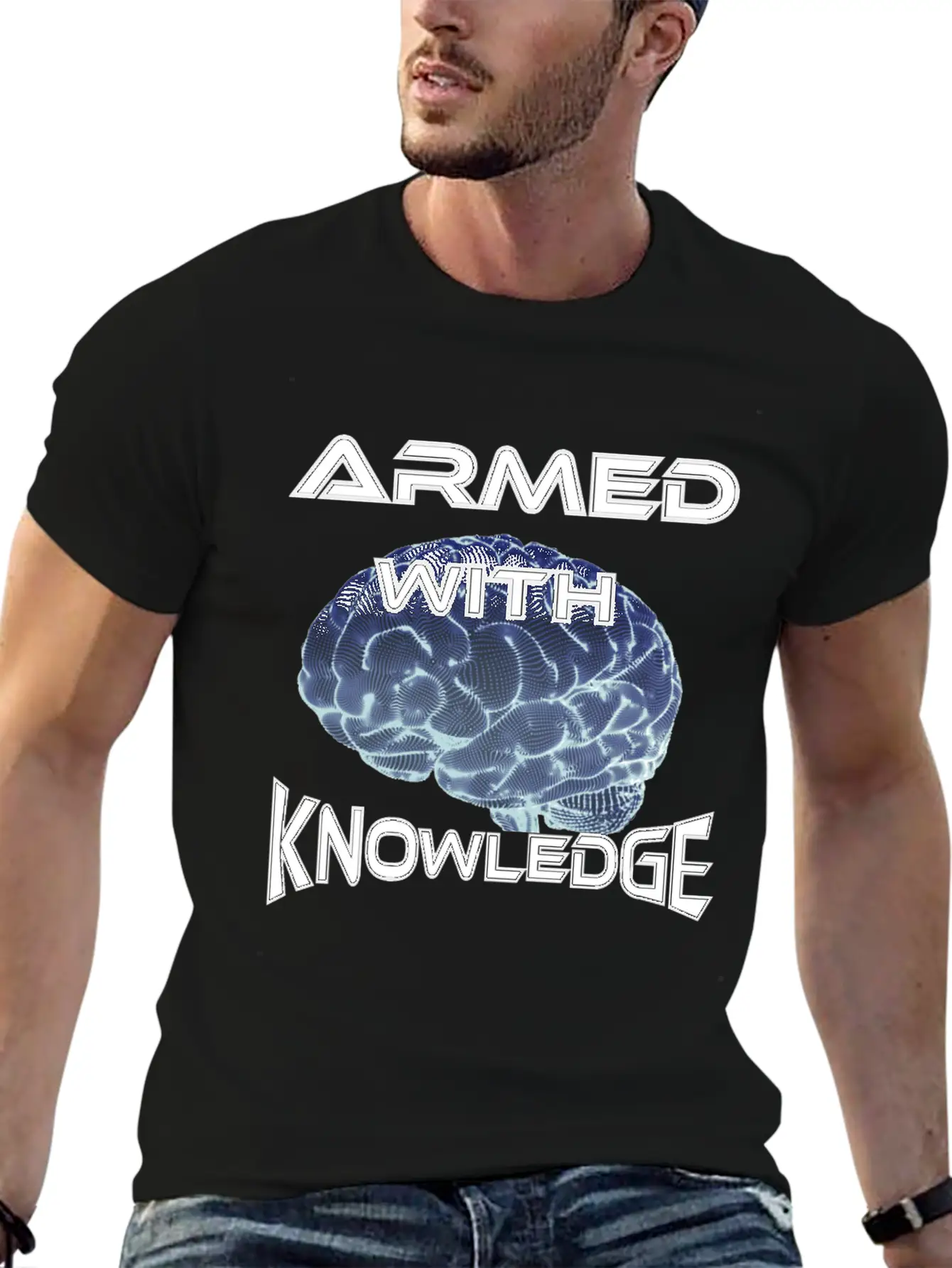 Armed With Knowledge Lightweight Cotton T-Shirt – Daily Comfort Graphic Shirt