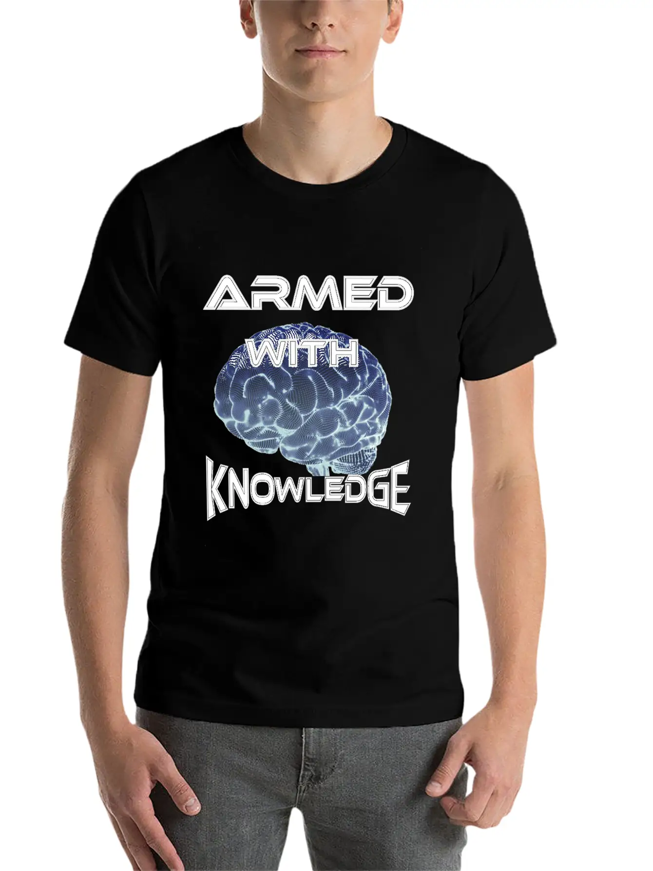 Armed With Knowledge Lightweight Cotton T-Shirt – Daily Comfort Graphic Shirt