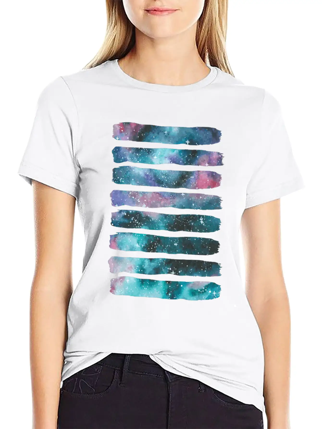 Artistic Outer Space Cosmic Galaxy Universe Nebula Stylish Everyday T-Shirt – Unisex Basic Cotton Tee