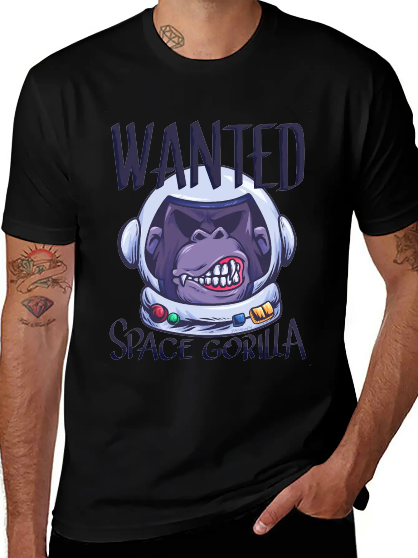 Astronaut Gorilla Monkey Science Simple Everyday Graphic Tee – Lightweight Summer Wear