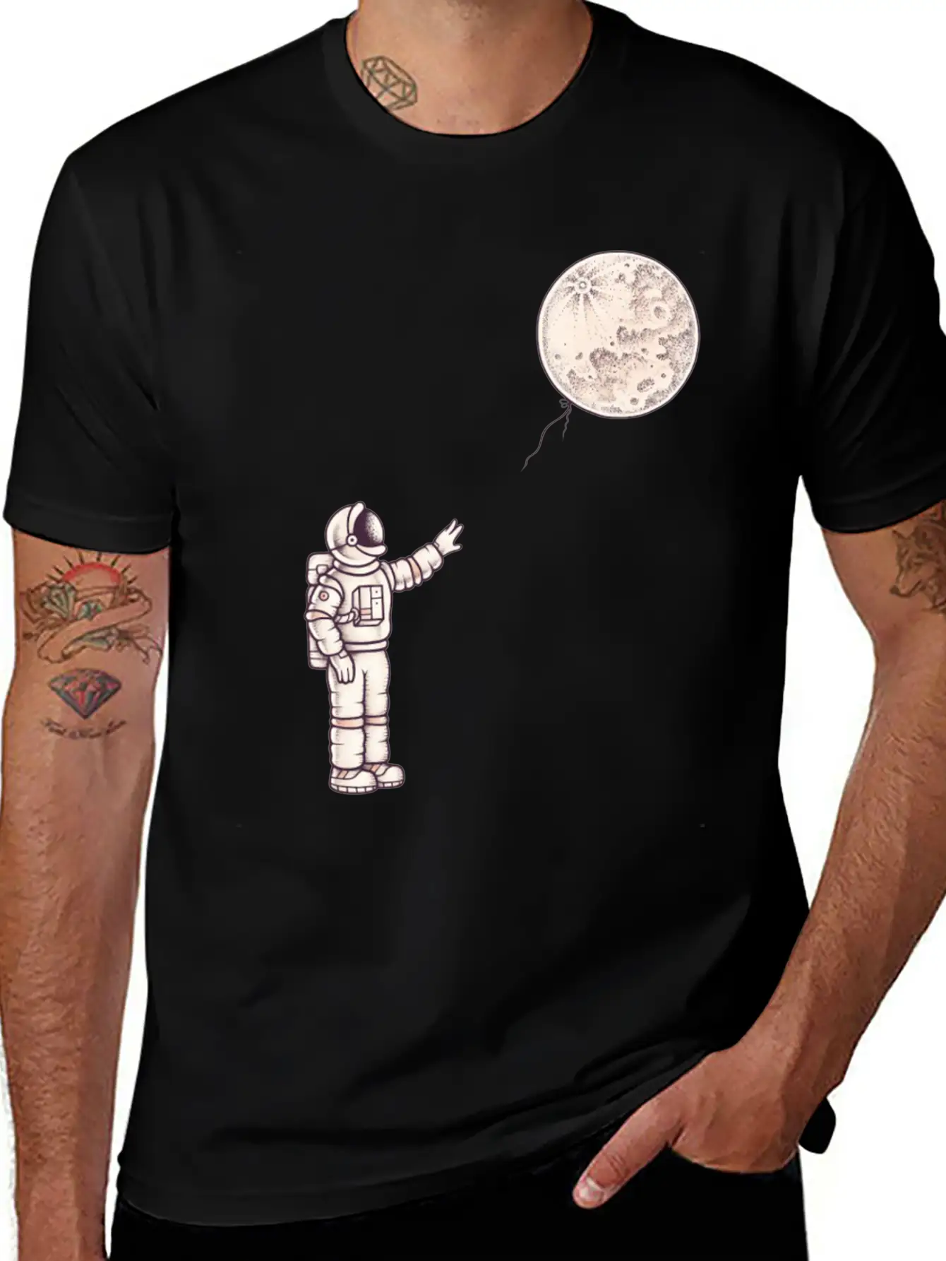 Astronaut With The Moon Unisex Casual T-Shirt – Clean Design For Daily Comfort