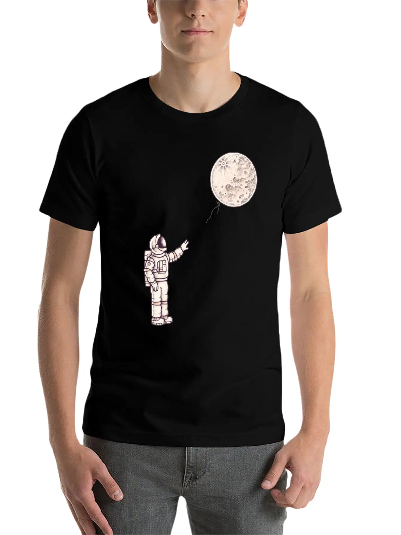 Astronaut With The Moon Unisex Casual T-Shirt – Clean Design For Daily Comfort
