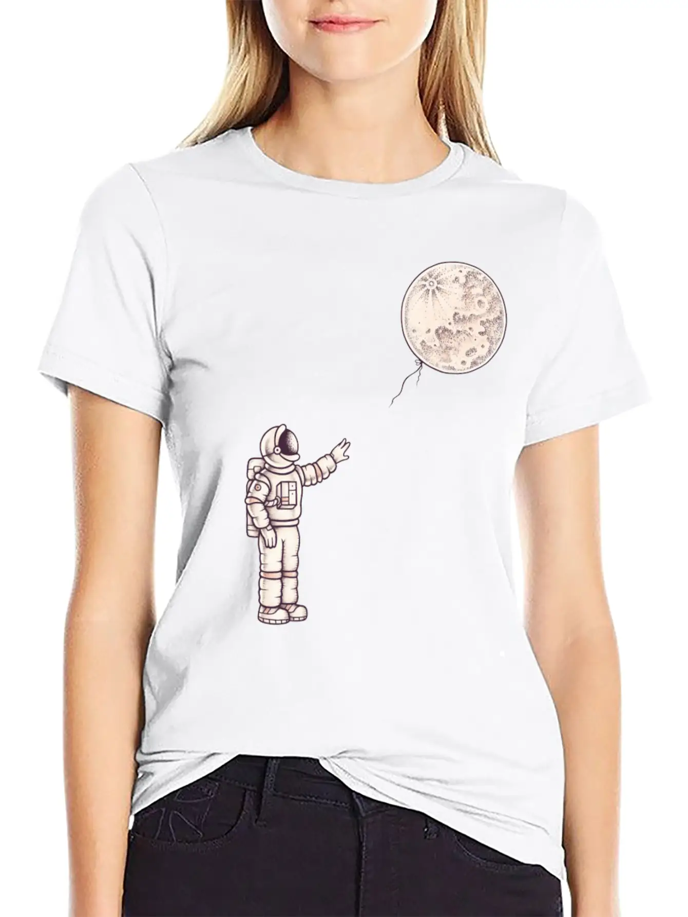 Astronaut With The Moon Unisex Casual T-Shirt – Clean Design For Daily Comfort