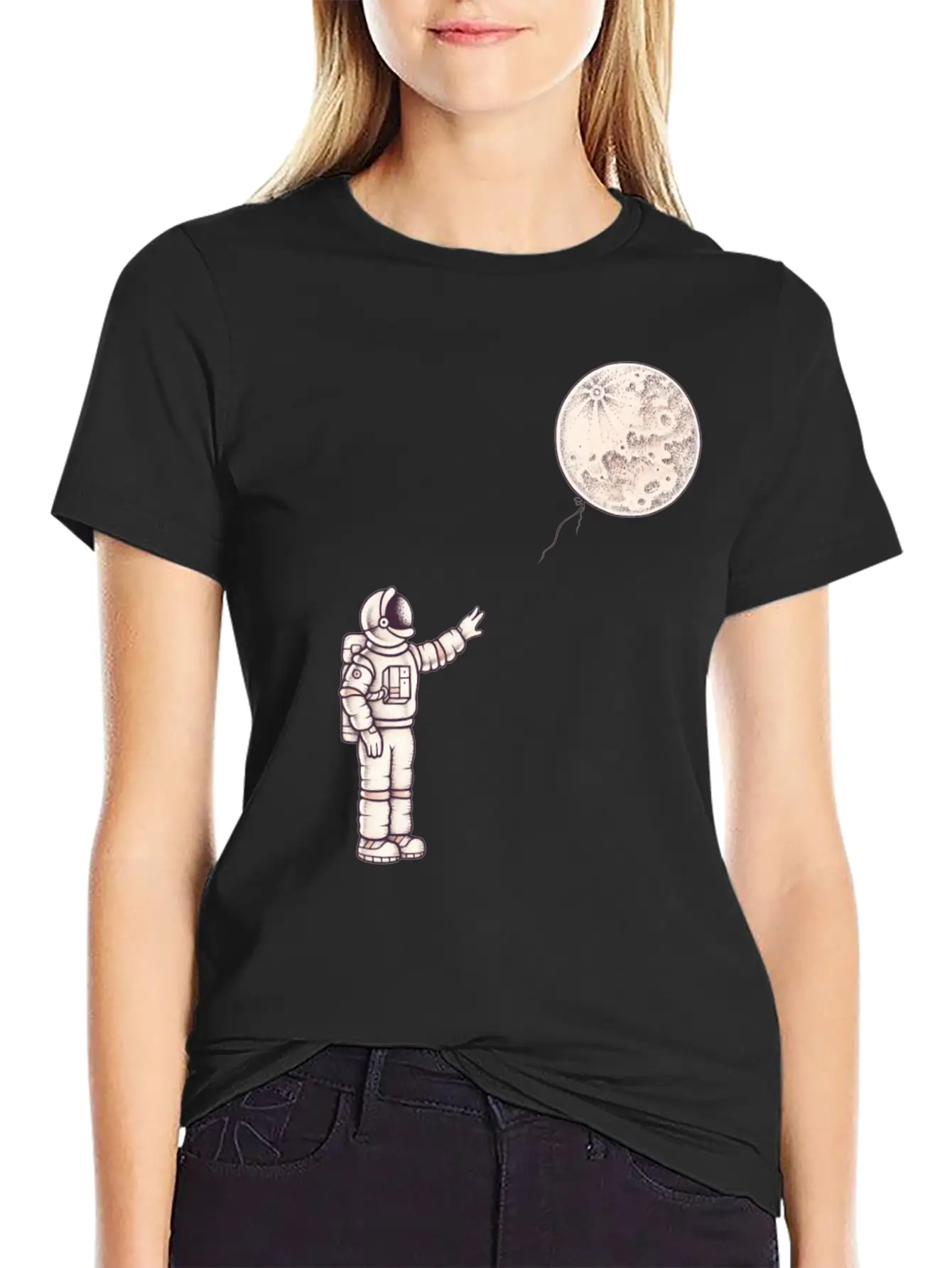 Astronaut With The Moon Unisex Casual T-Shirt – Clean Design For Daily Comfort