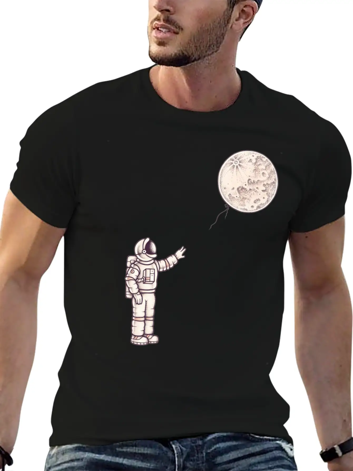 Astronaut With The Moon Unisex Casual T-Shirt – Clean Design For Daily Comfort
