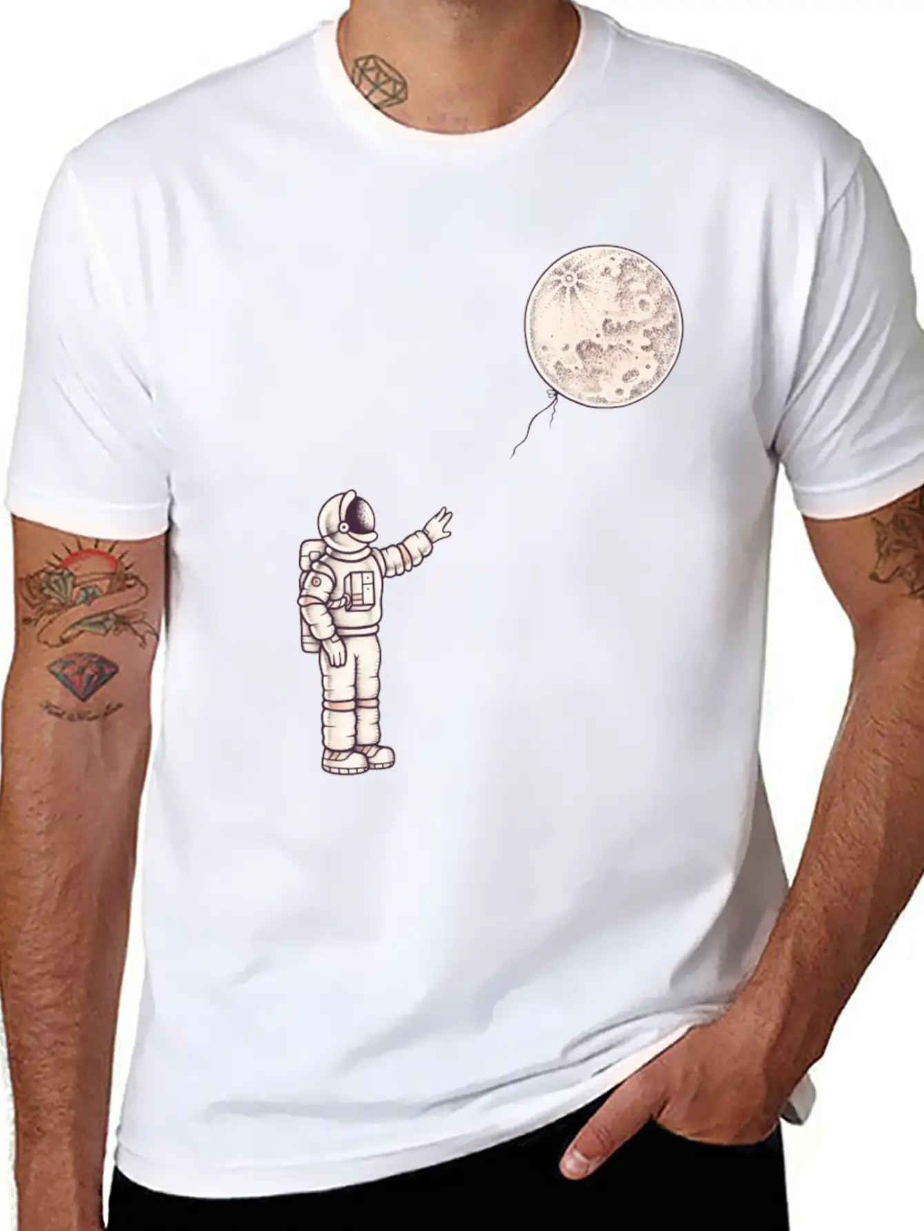 Astronaut With The Moon Unisex Casual T-Shirt – Clean Design For Daily Comfort