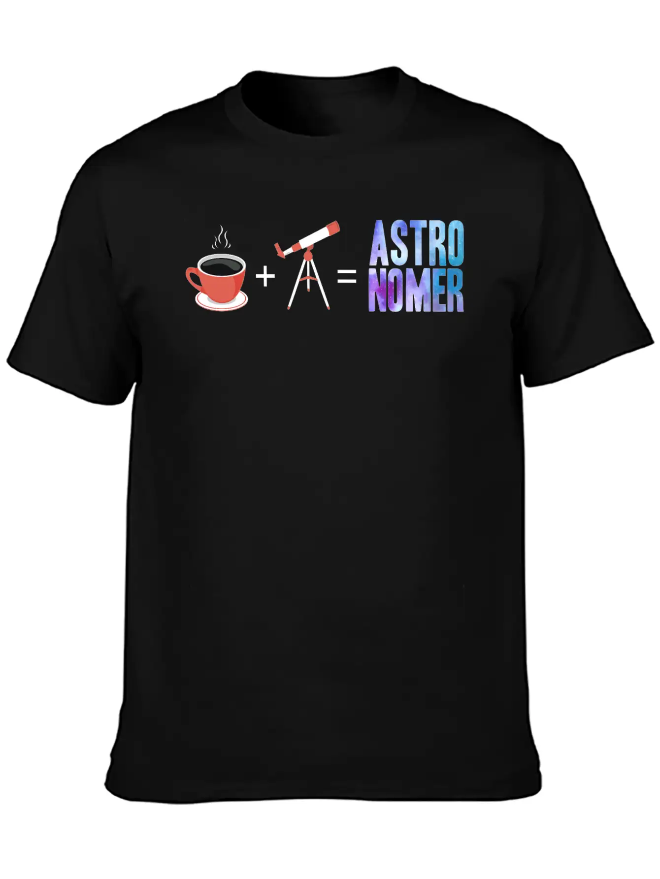 Astronomer - Coffee Telescope Vector Basic Graphic T-Shirt – Daily Comfort In Soft Cotton