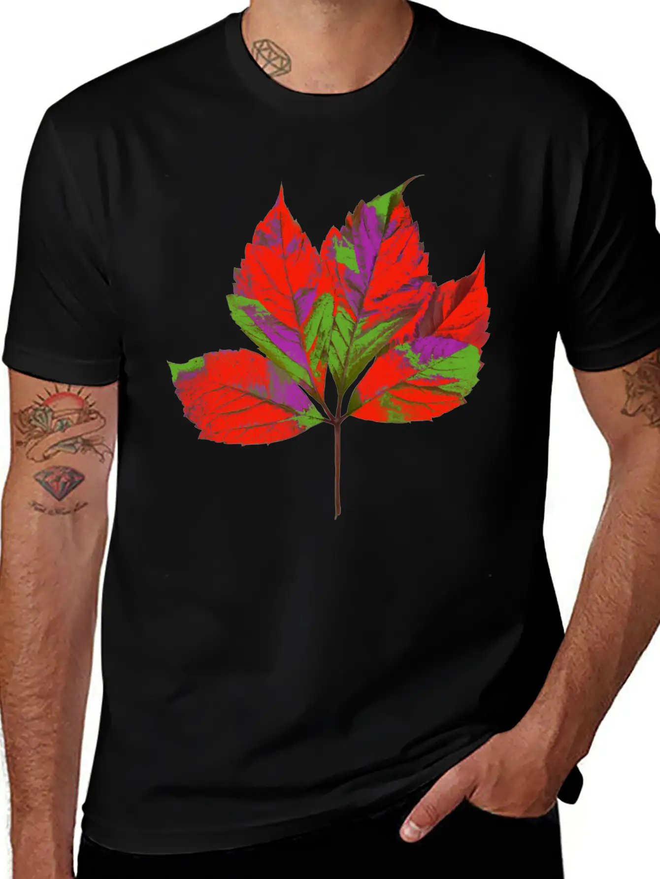 Autmn Leaf Artificial Stylish Everyday T-Shirt – Unisex Basic Cotton Tee