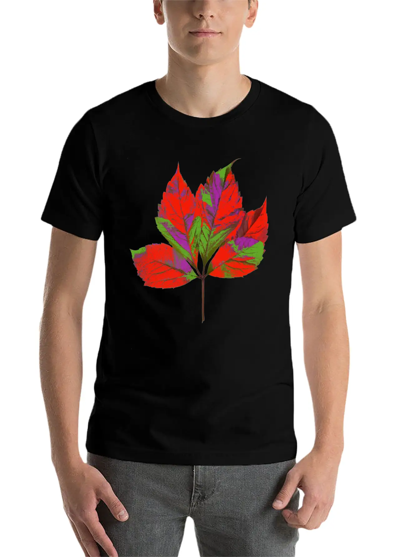 Autmn Leaf Artificial Stylish Everyday T-Shirt – Unisex Basic Cotton Tee