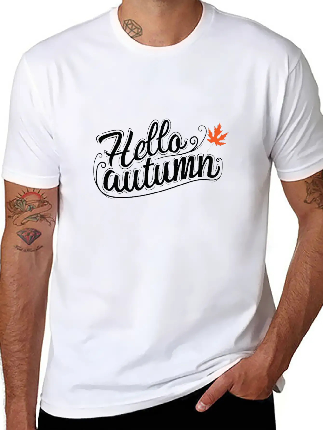 Autumn "Hello Autumn" Stylish Everyday T-Shirt – Unisex Basic Cotton Tee