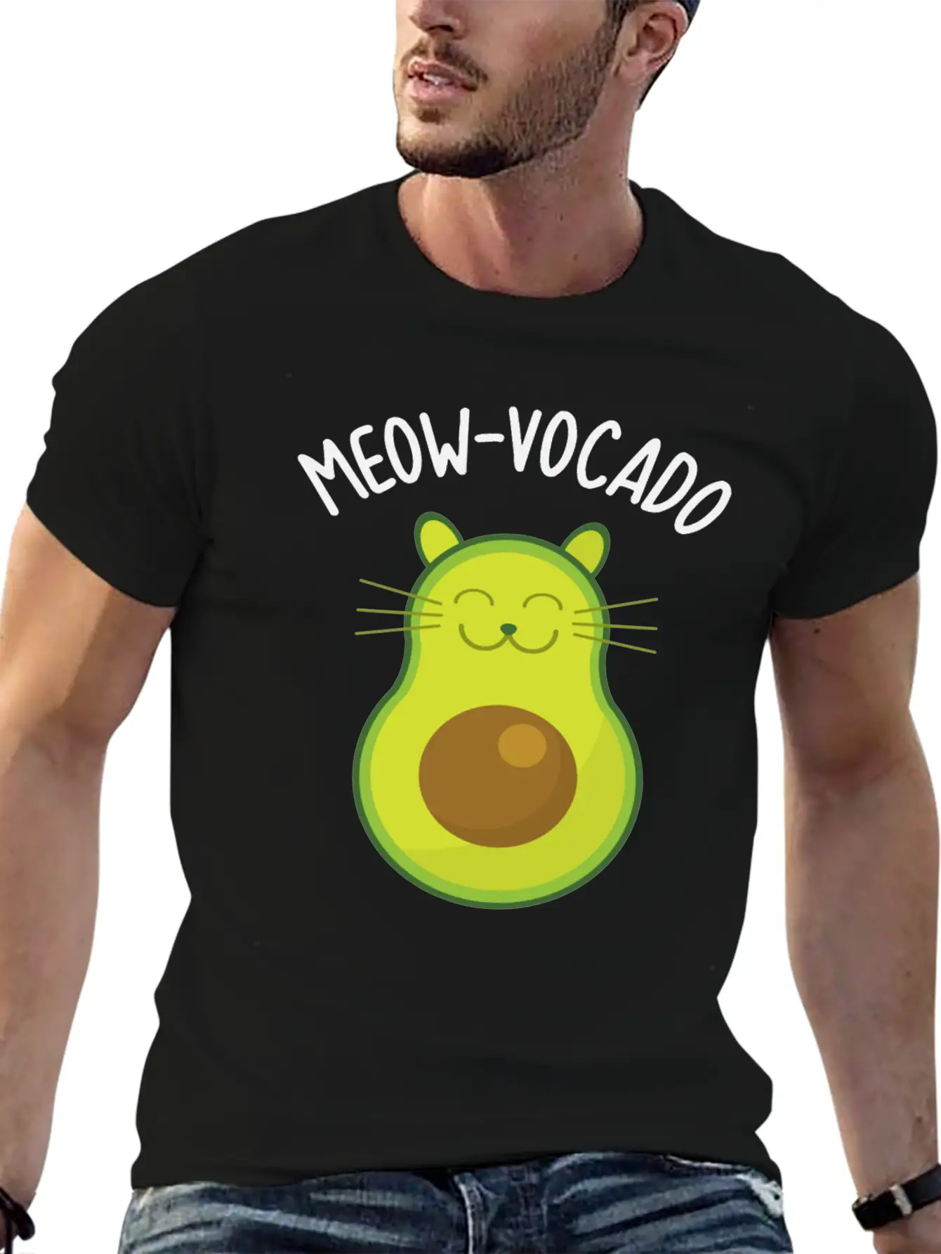 Avocado Keto Ketogen Cat Kitten No Carb Diet Gift Stylish Everyday T-Shirt – Unisex Basic Cotton Tee
