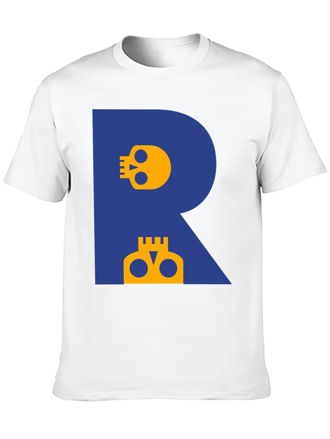 ☠♥Awesome Skull Alphabet Initial Letter-R♥☠ Lightweight Cotton T-Shirt – Daily Comfort Graphic Shirt