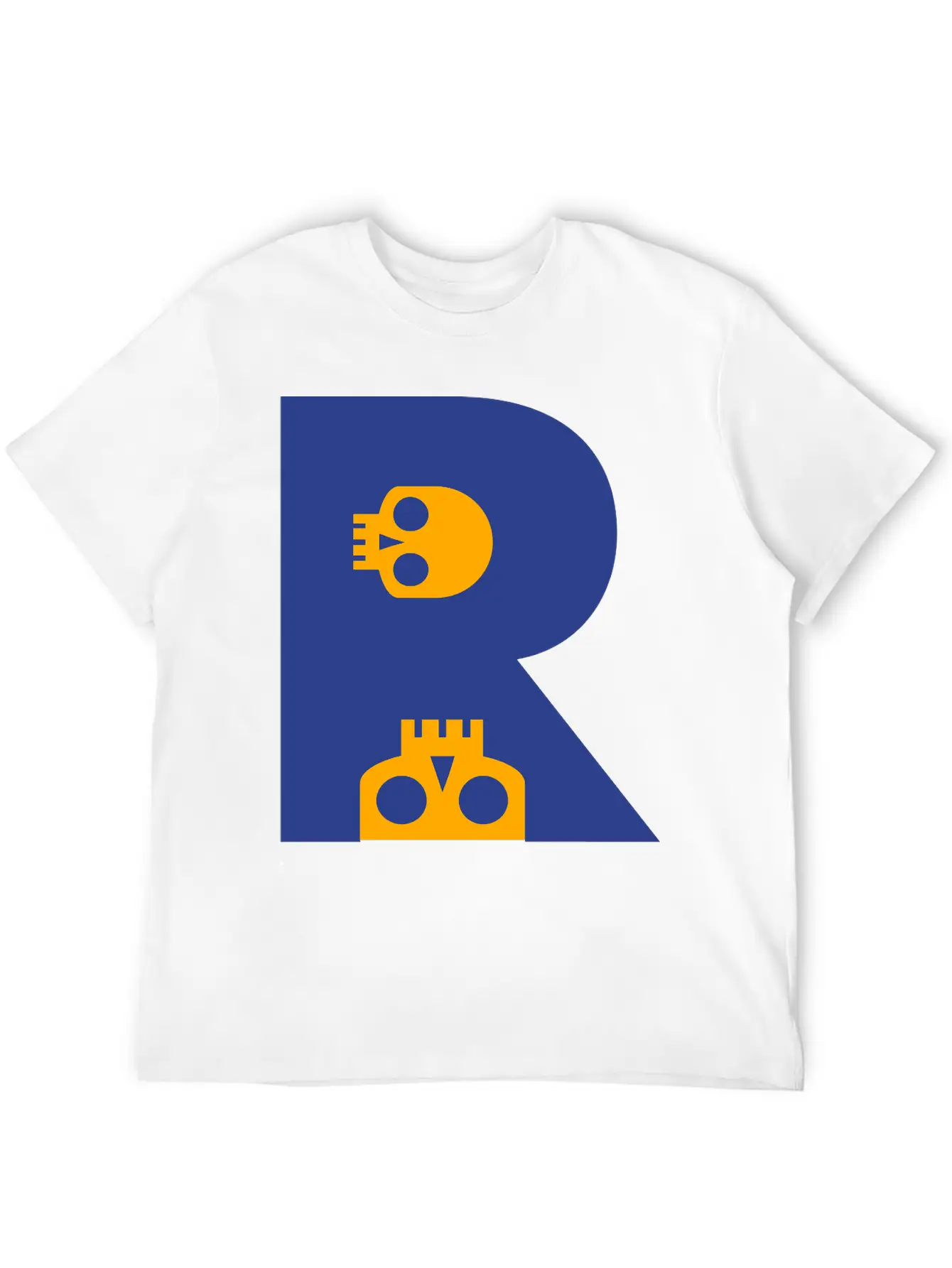 ☠♥Awesome Skull Alphabet Initial Letter-R♥☠ Lightweight Cotton T-Shirt – Daily Comfort Graphic Shirt
