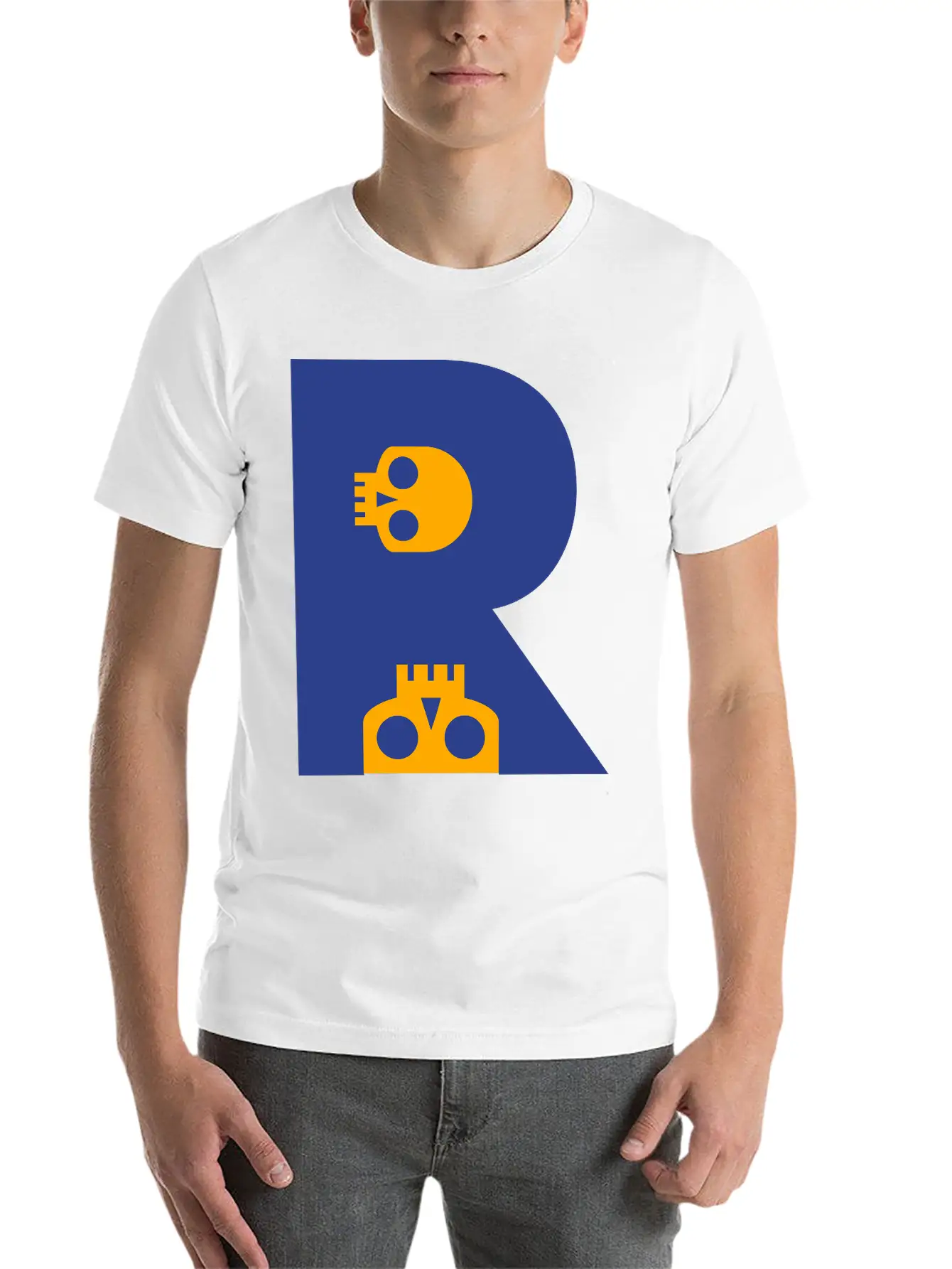 ☠♥Awesome Skull Alphabet Initial Letter-R♥☠ Lightweight Cotton T-Shirt – Daily Comfort Graphic Shirt