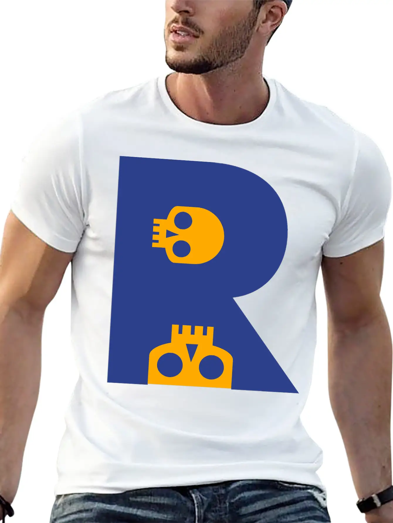 ☠♥Awesome Skull Alphabet Initial Letter-R♥☠ Lightweight Cotton T-Shirt – Daily Comfort Graphic Shirt