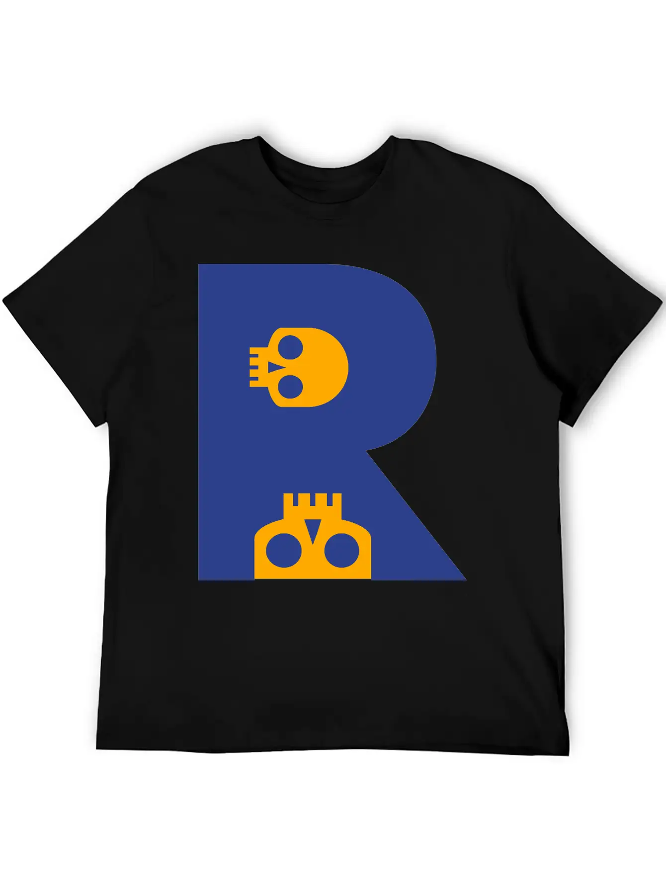 ☠♥Awesome Skull Alphabet Initial Letter-R♥☠ Lightweight Cotton T-Shirt – Daily Comfort Graphic Shirt