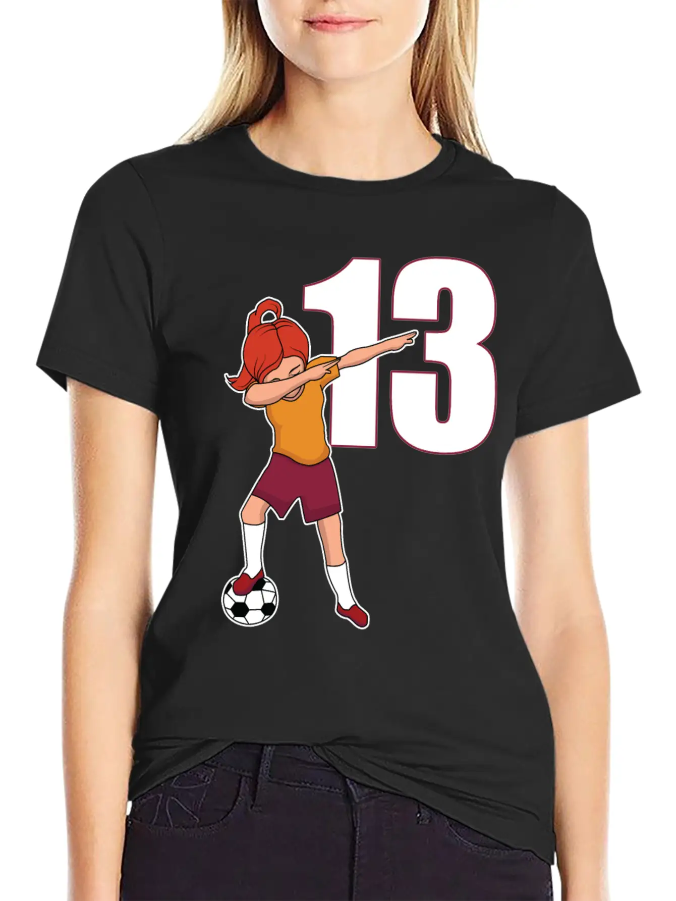 Awesome Soccer Player Number 13 Soccer Athlete Basic Graphic T-Shirt – Daily Comfort In Soft Cotton