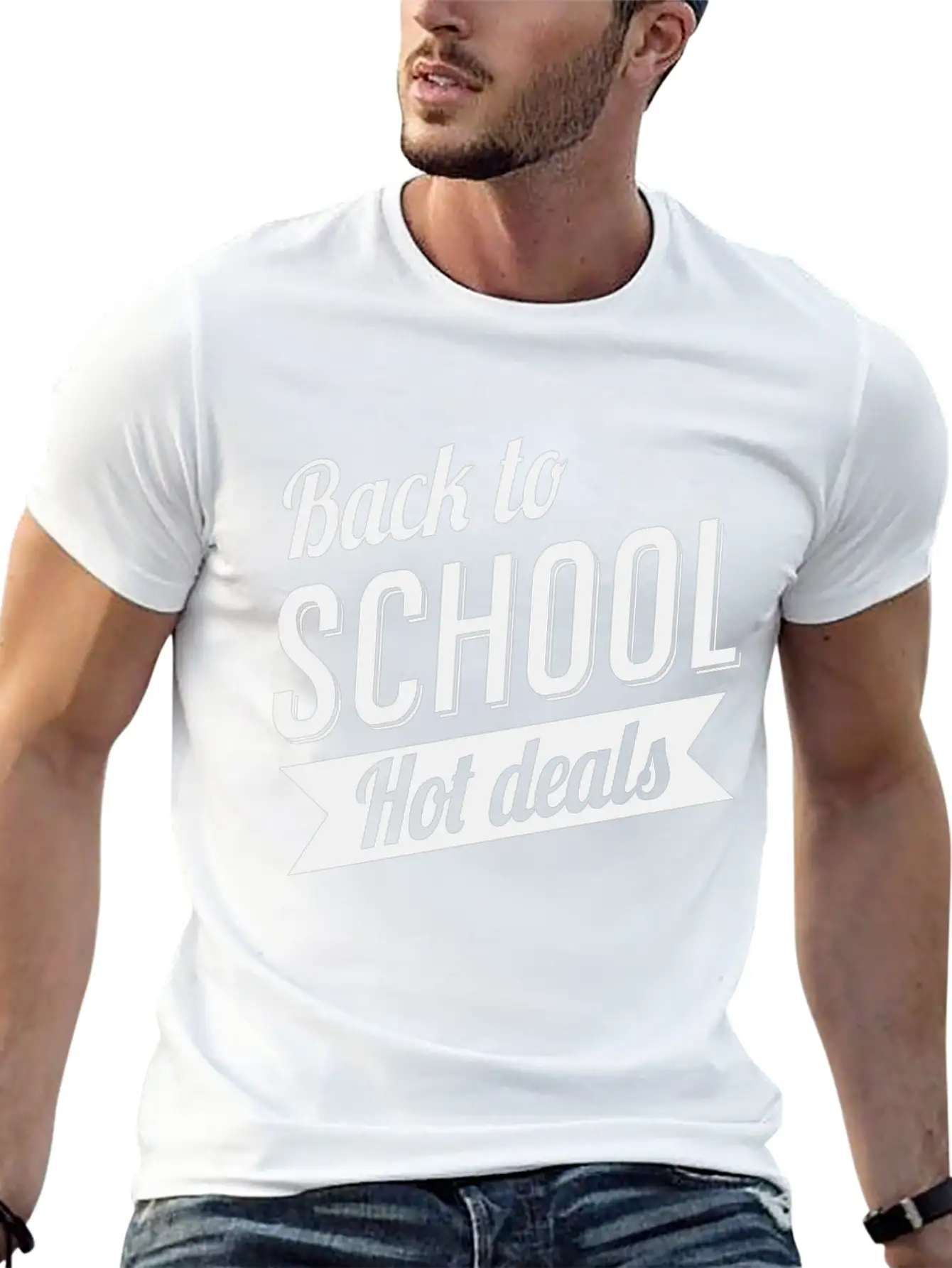Back To School Hot Deals Classic Crew Neck Graphic Tee – Everyday Minimal Look