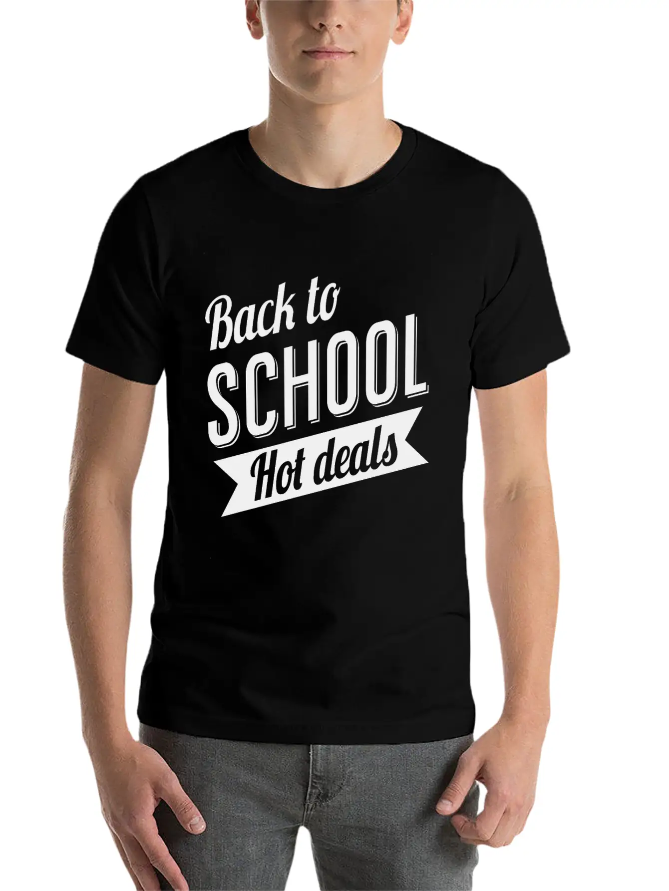 Back To School Hot Deals Classic Crew Neck Graphic Tee – Everyday Minimal Look
